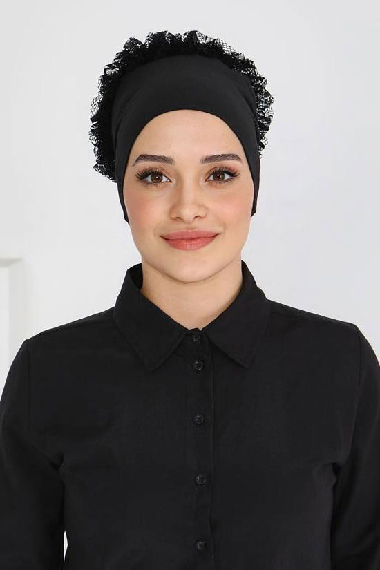 Dikişsiz Fırfırlı Bone - 27618 - TOFİSA