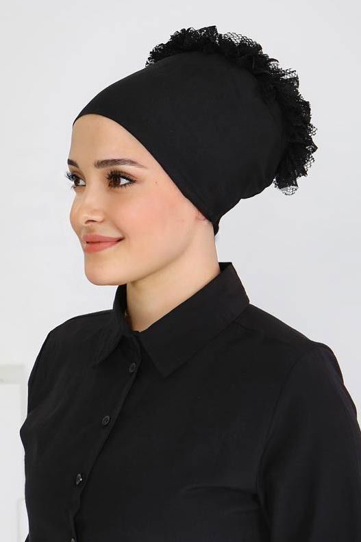 Dikişsiz Fırfırlı Bone - 27618 - TOFİSA