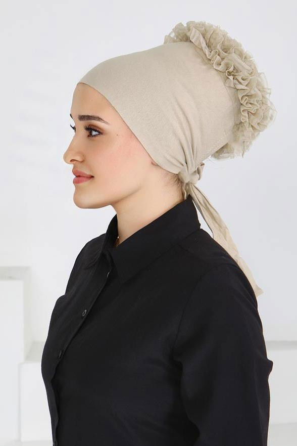 Dikişsiz Fırfırlı Bone - 27618 - TOFİSA