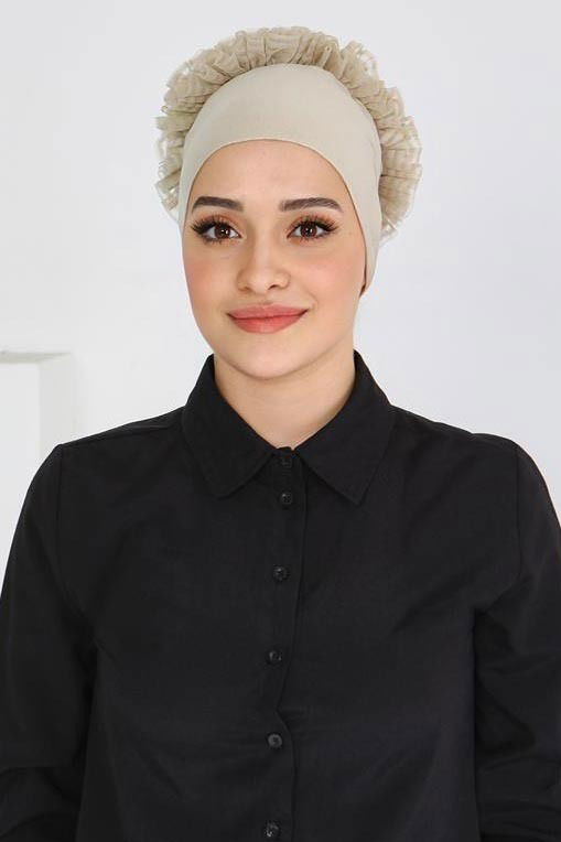 Dikişsiz Fırfırlı Bone - 27618 - TOFİSA