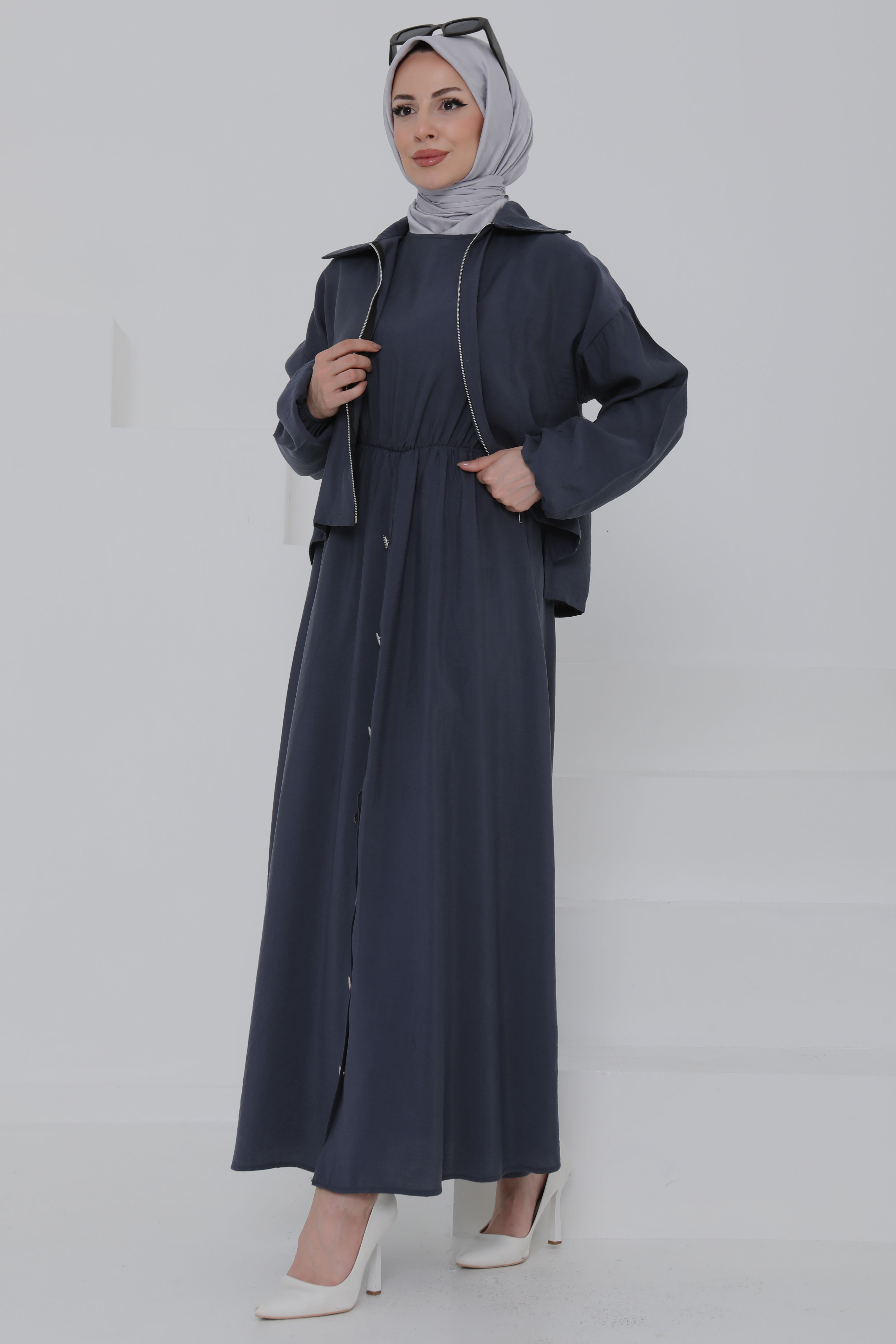 Düğme Detaylı Takım - 27010 - 1