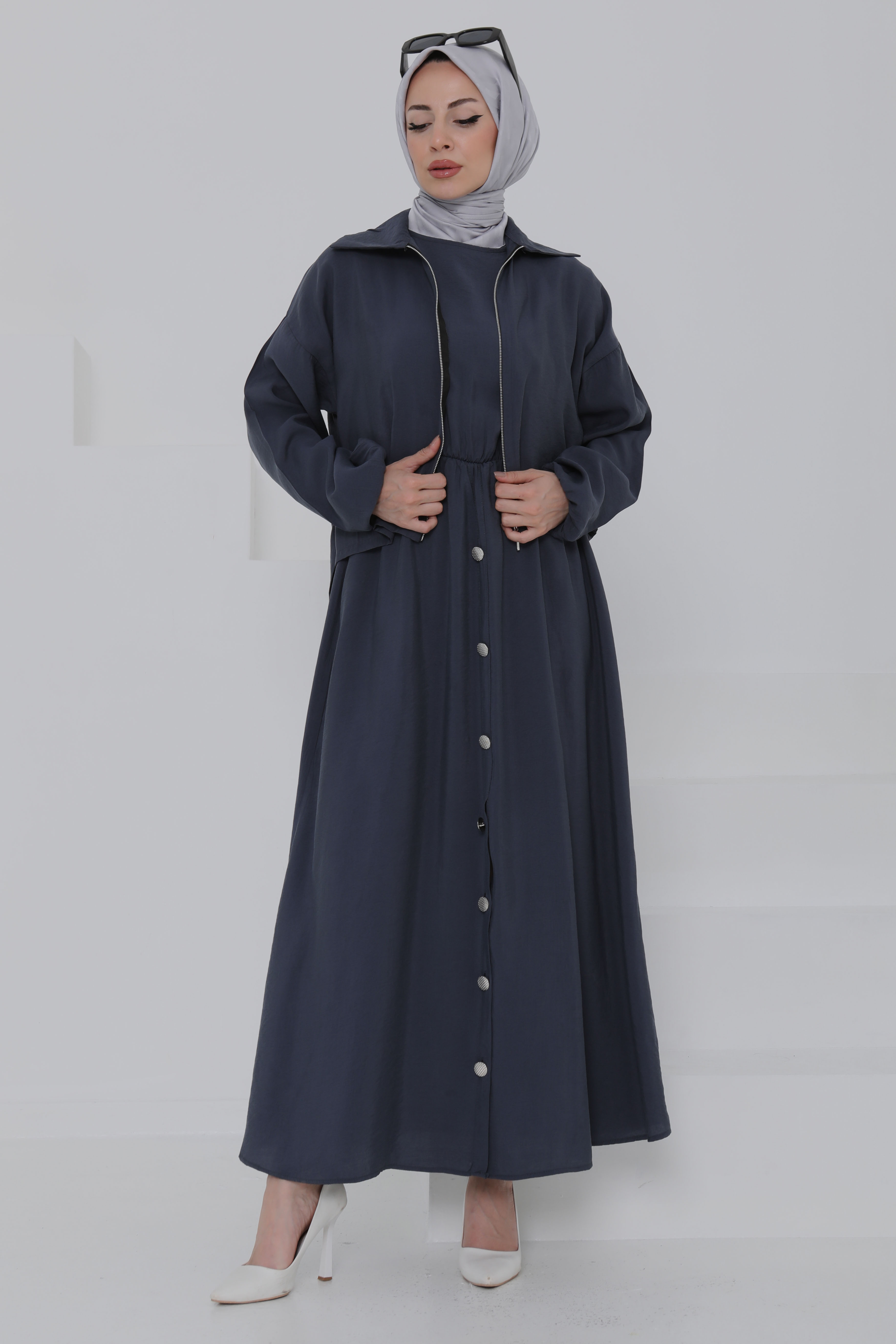 Düğme Detaylı Takım - 27010 - 2