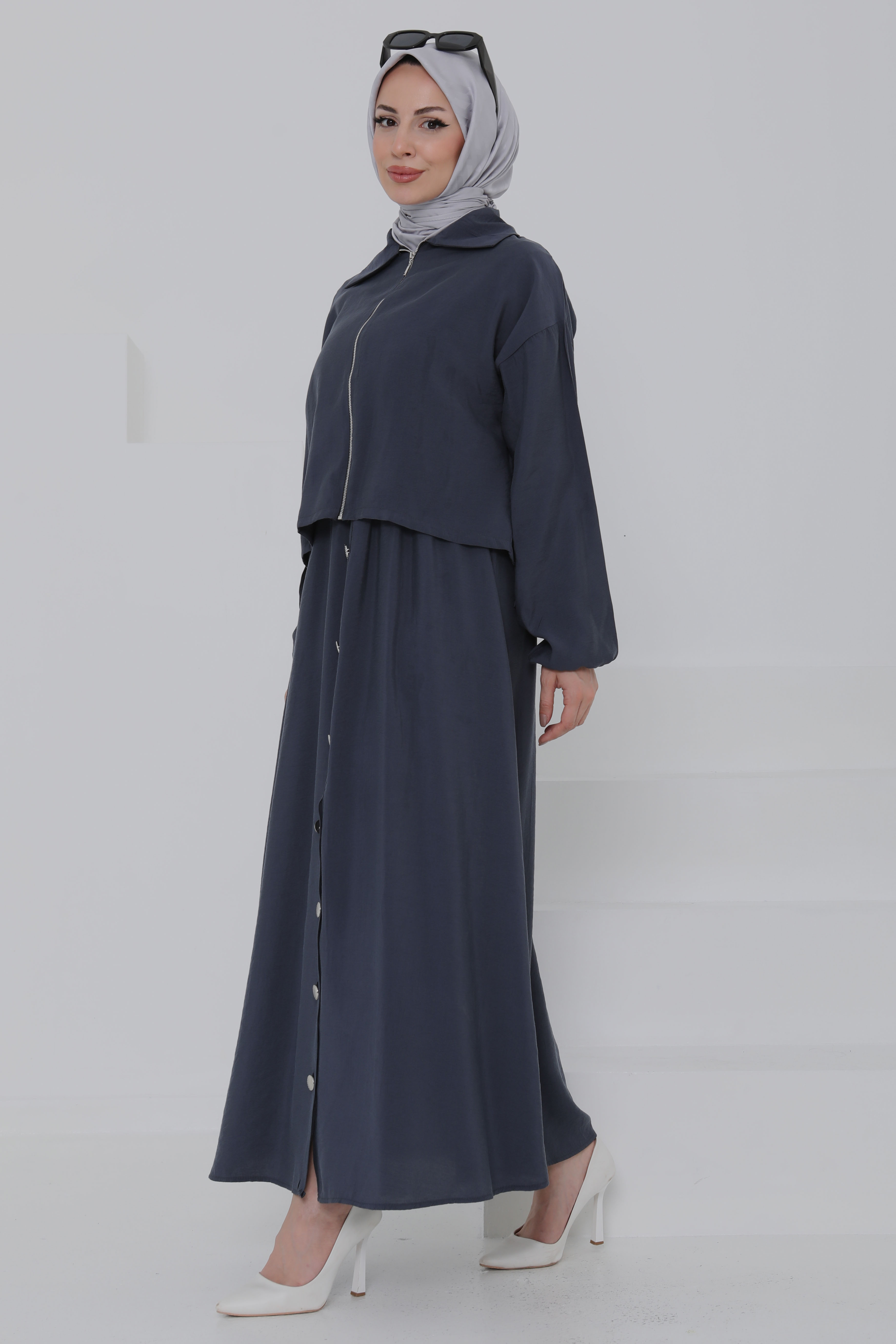 Düğme Detaylı Takım - 27010 - 4