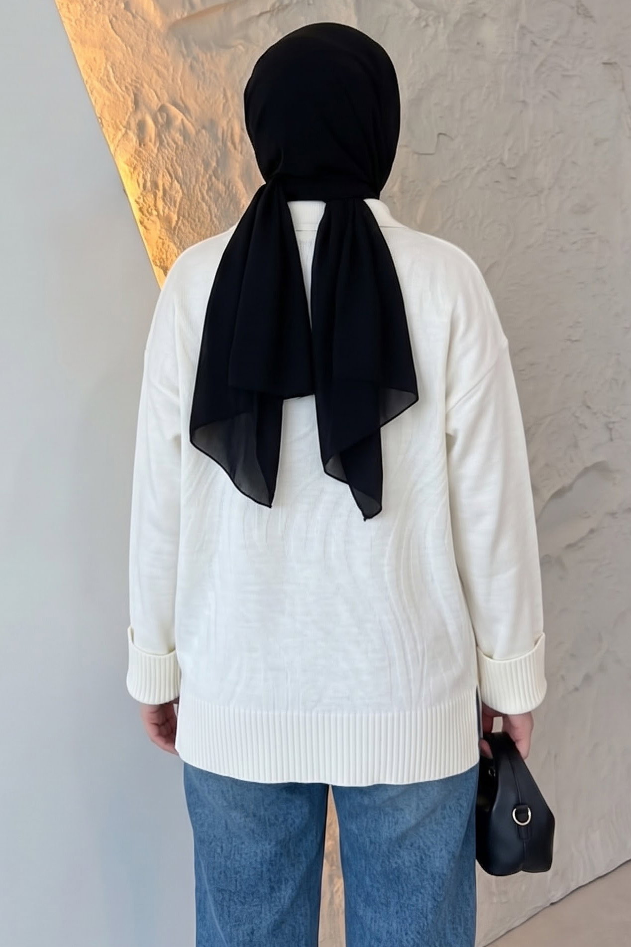 Düğme Detaylı Triko Tunik Ekru - 29285-EKRU - 3