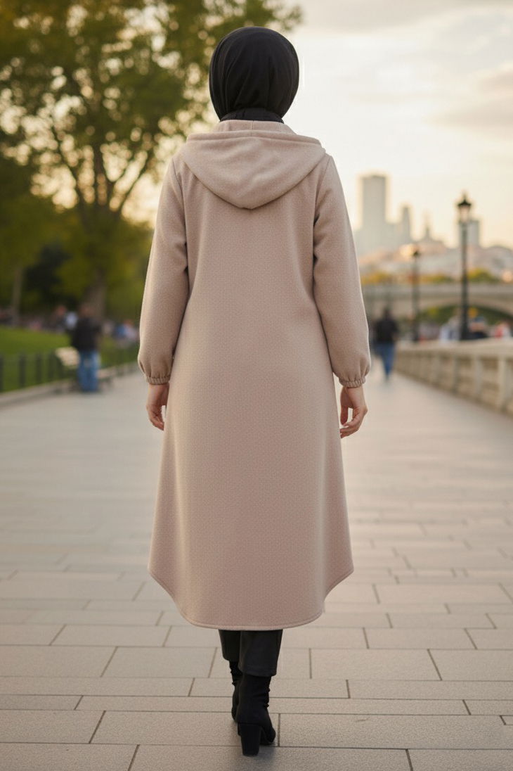 Düğmeli Bileği Lastikli Kaşe - 28027-BEJ - TOFİSA