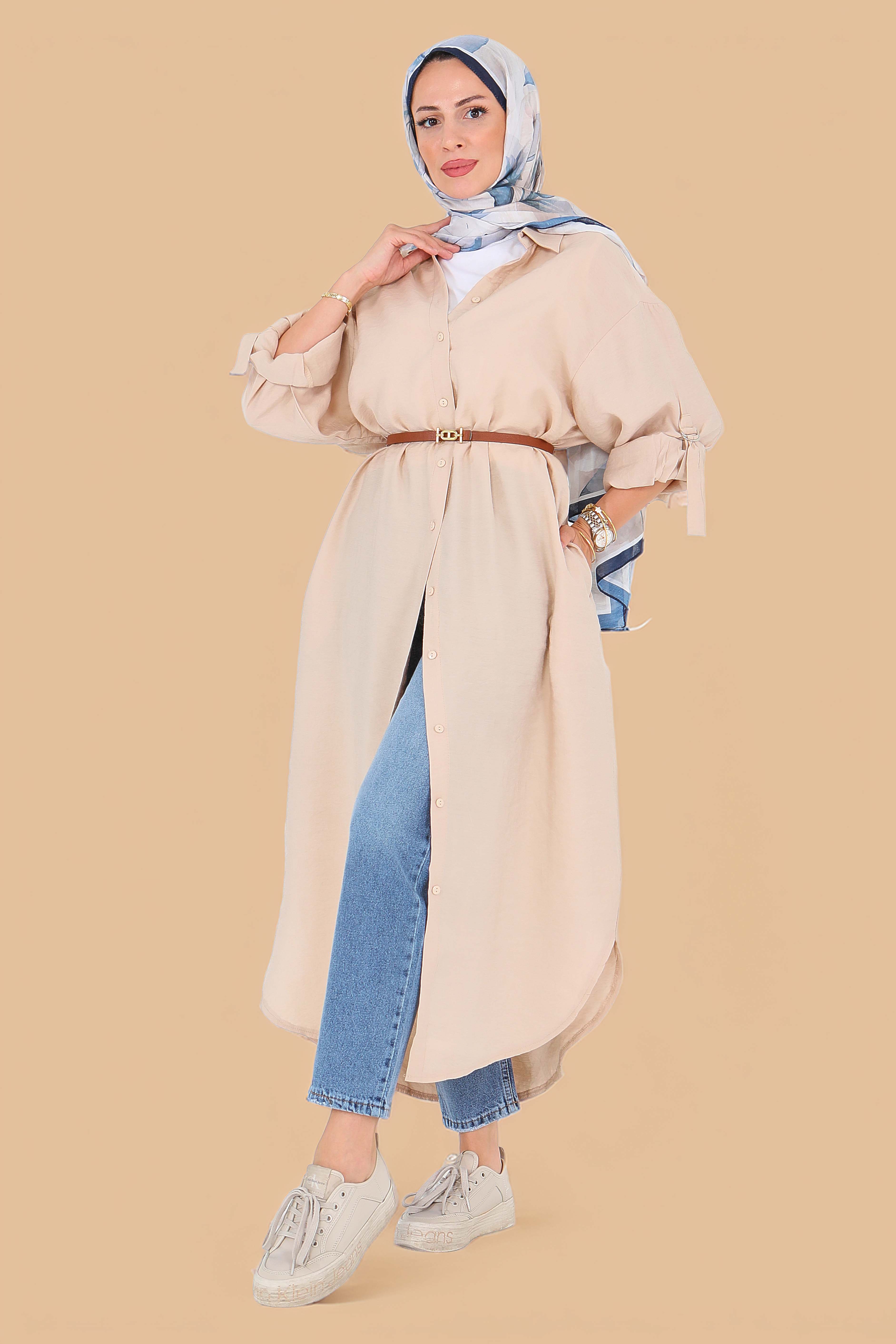 Düğmeli Elbise - 27547 - 1