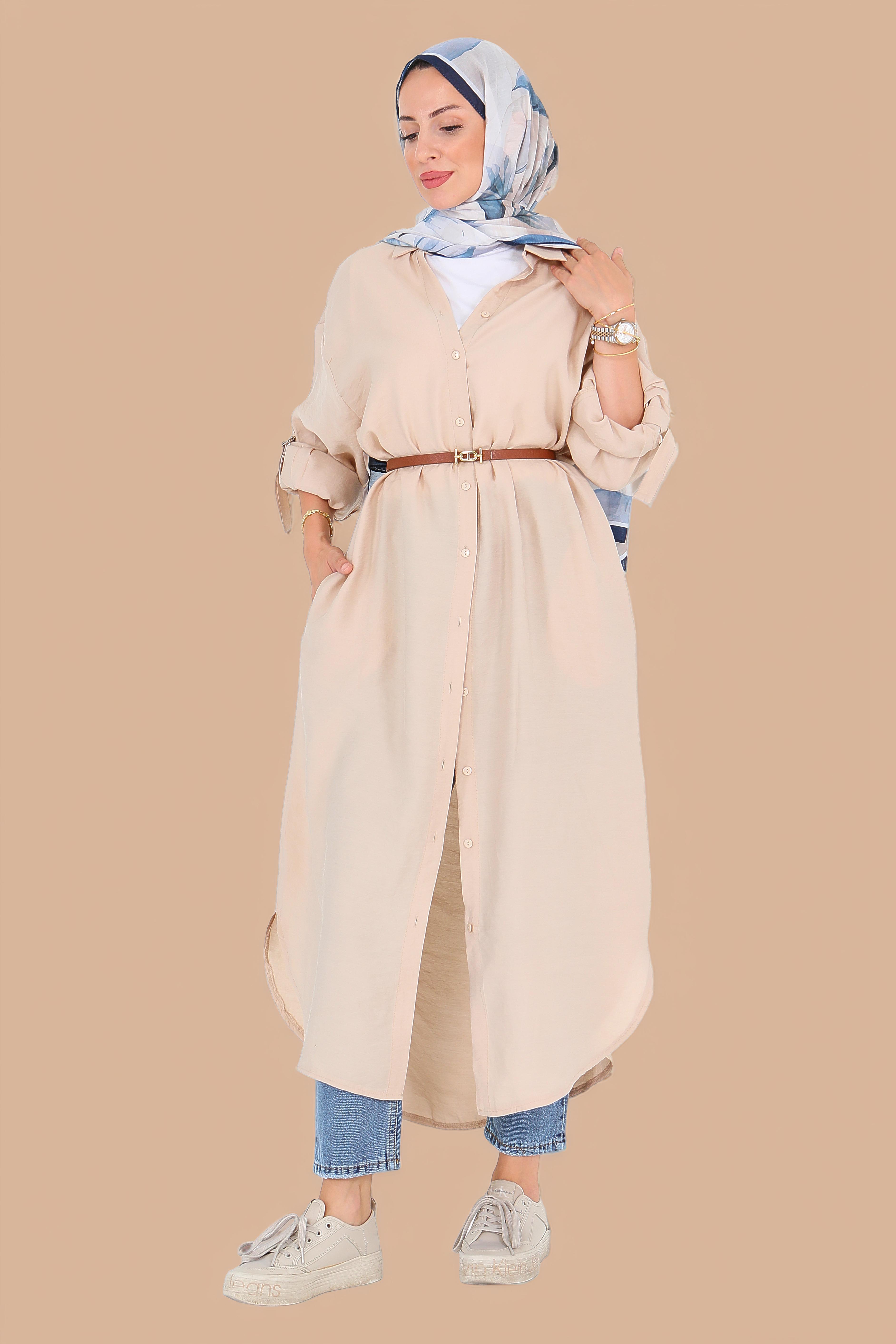 Düğmeli Elbise - 27547 - 4