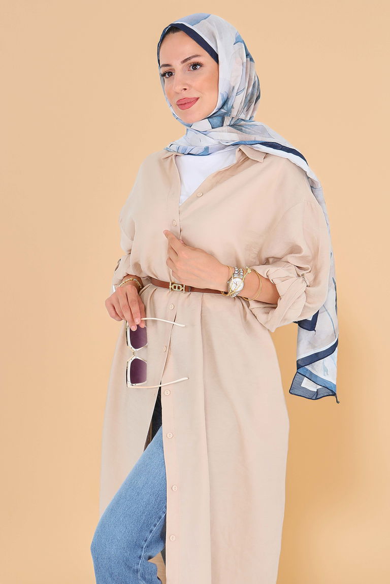 Düğmeli Elbise - 27547 - TOFİSA