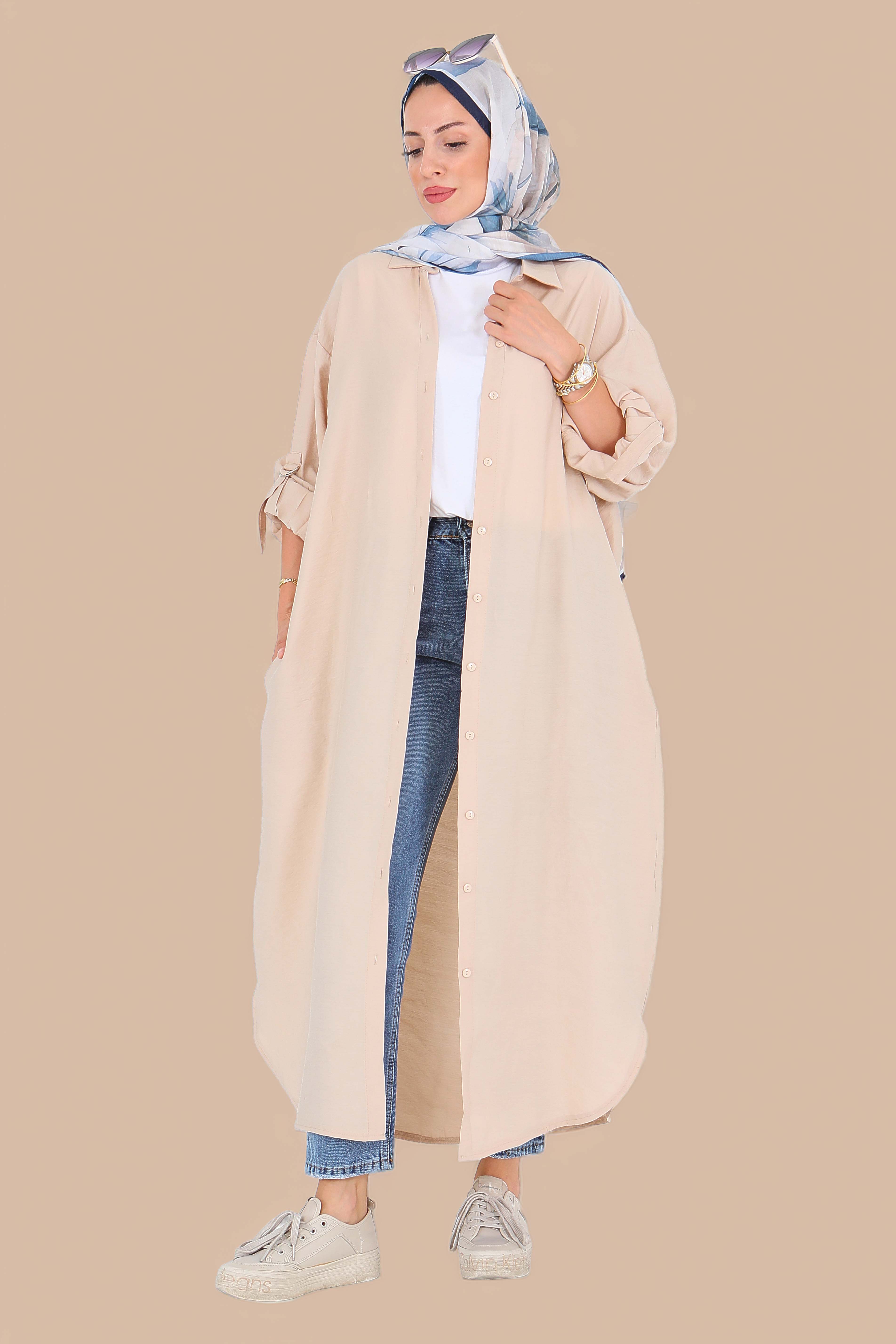 Düğmeli Elbise - 27547 - 6