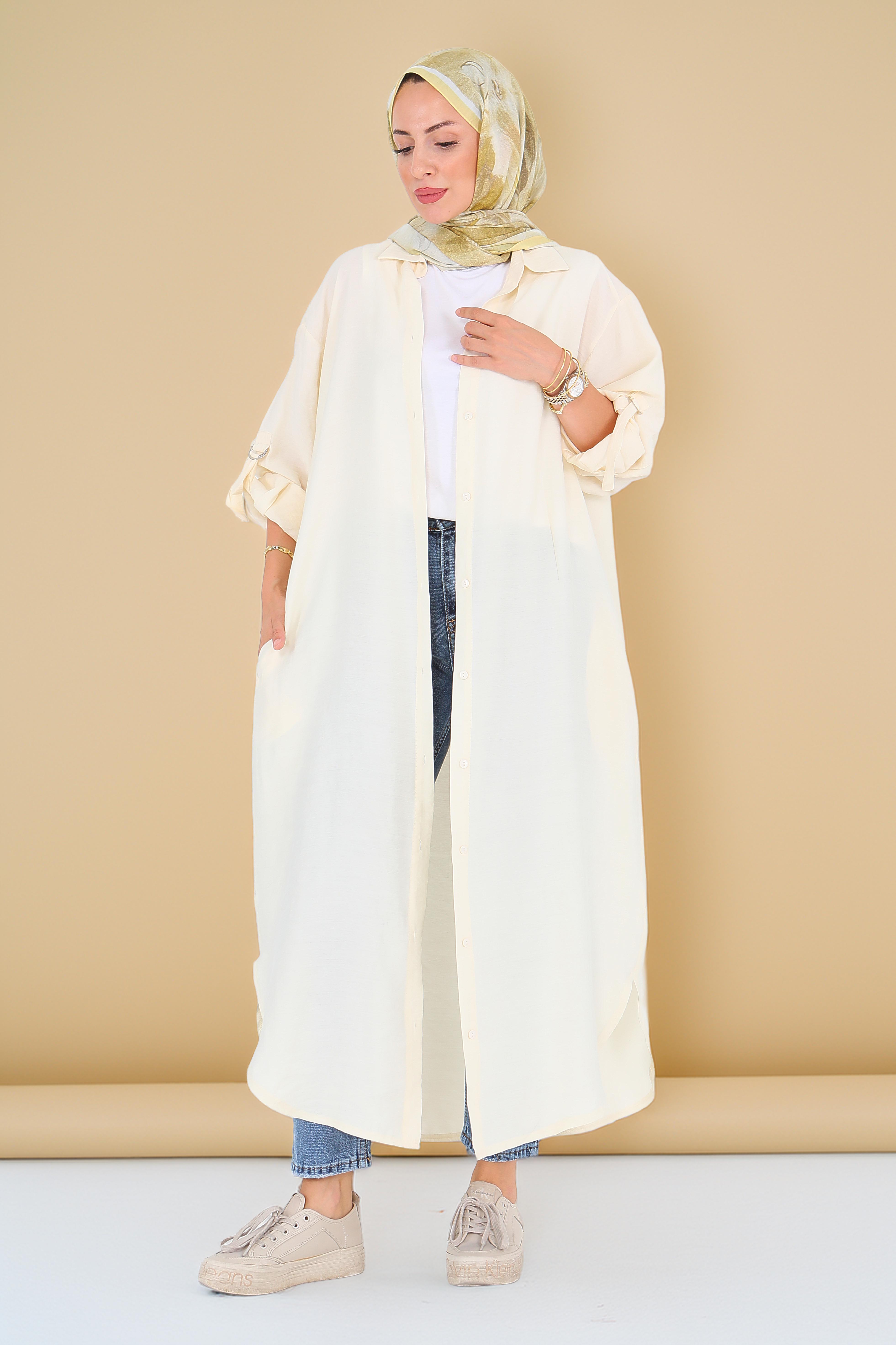 Düğmeli Elbise - 27547 - 4