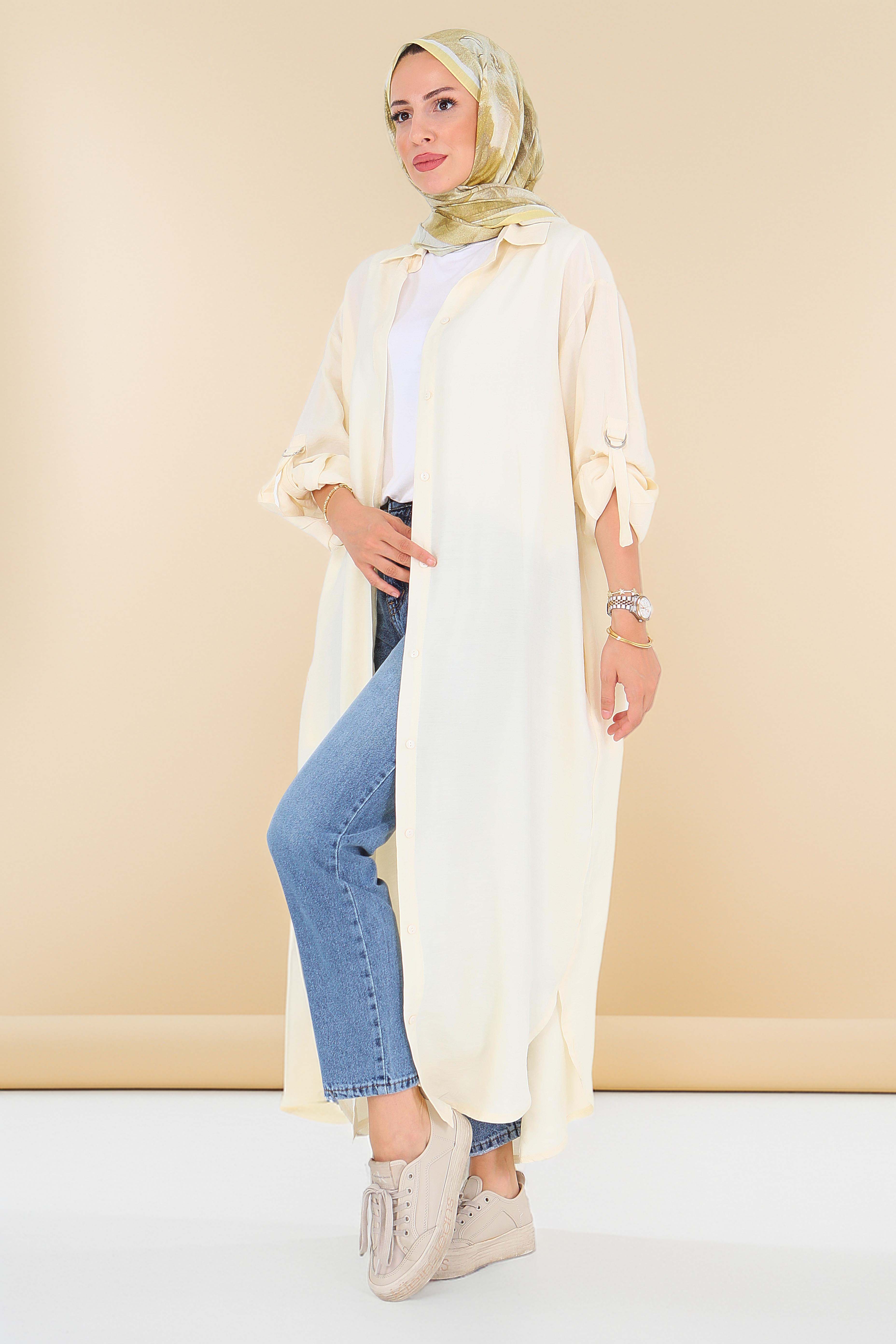 Düğmeli Elbise - 27547 - 2