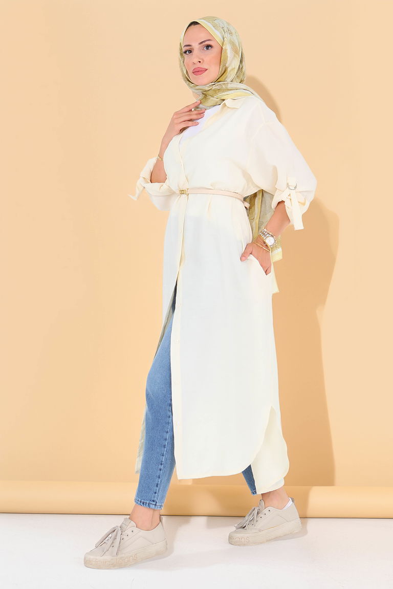 Düğmeli Elbise - 27547 - TOFİSA