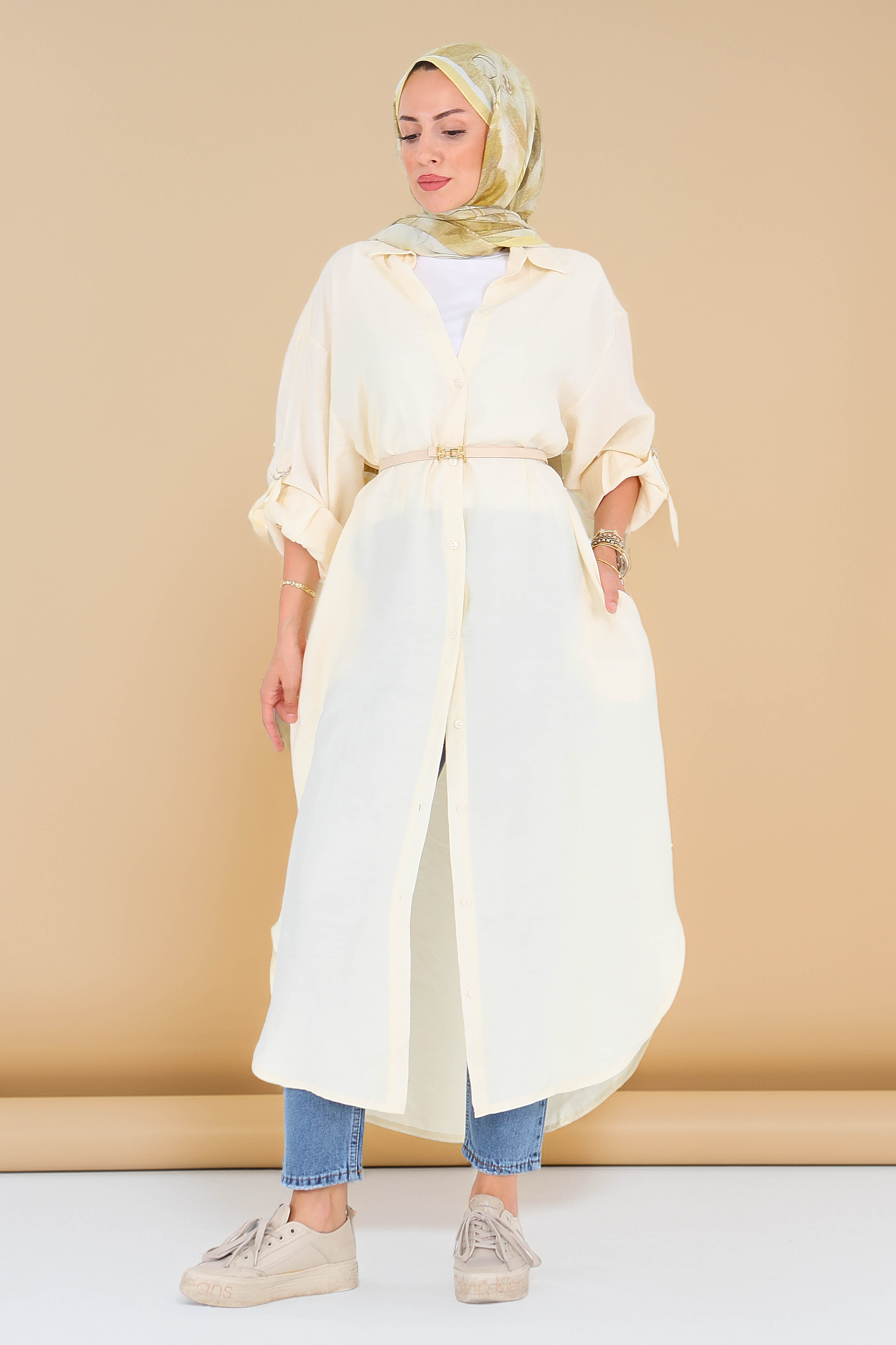 Düğmeli Elbise - 27547 - 6