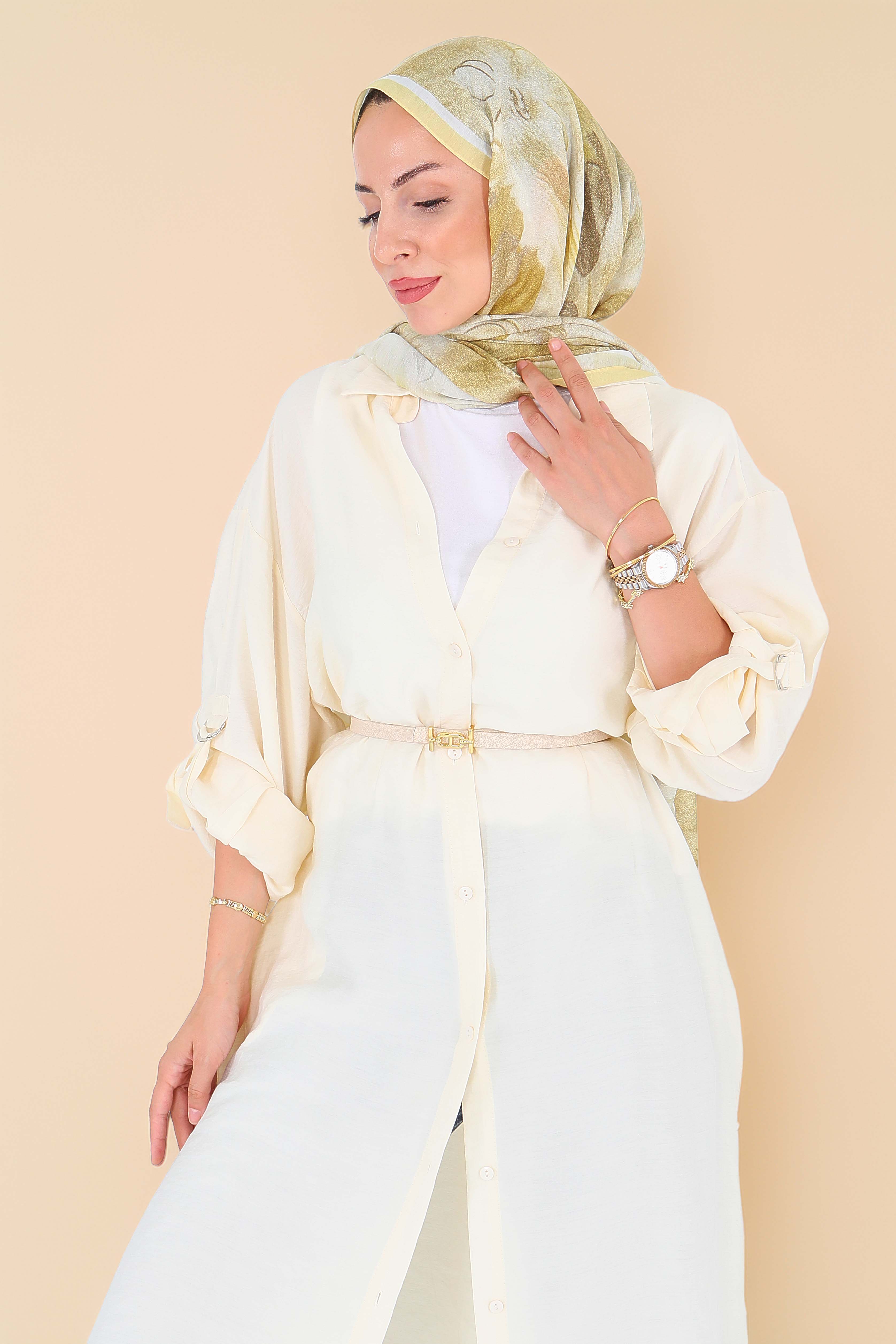 Düğmeli Elbise - 27547 - 3