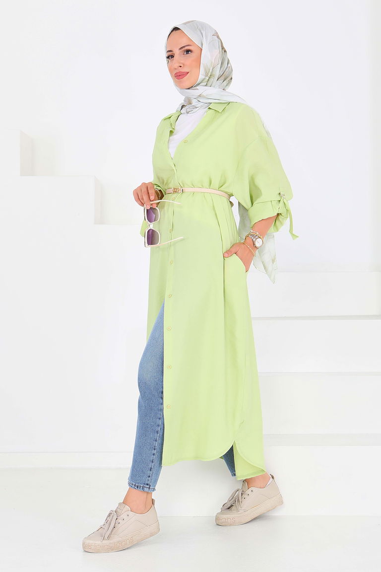 Düğmeli Elbise - 27547 - TOFİSA