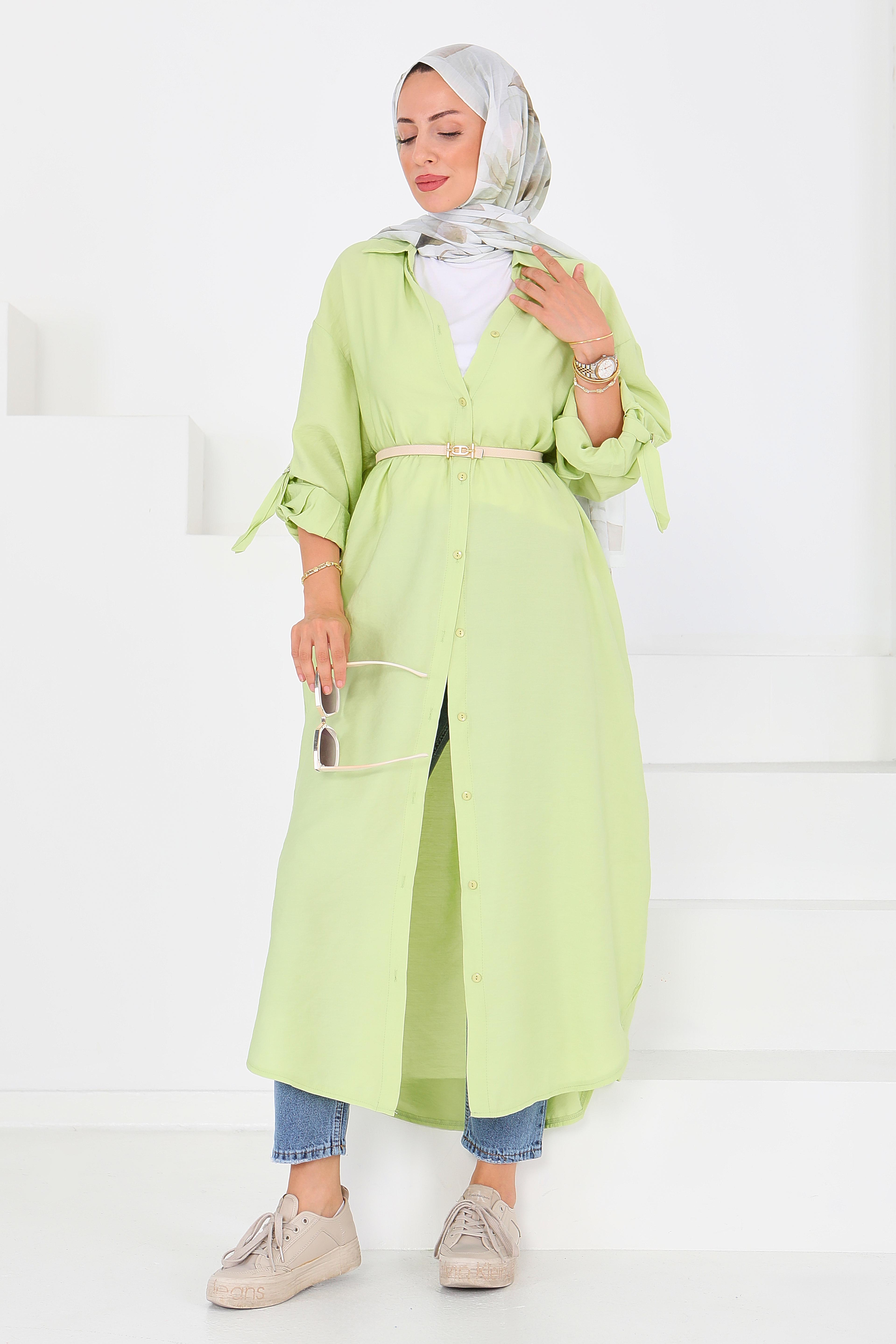 Düğmeli Elbise - 27547 - 2