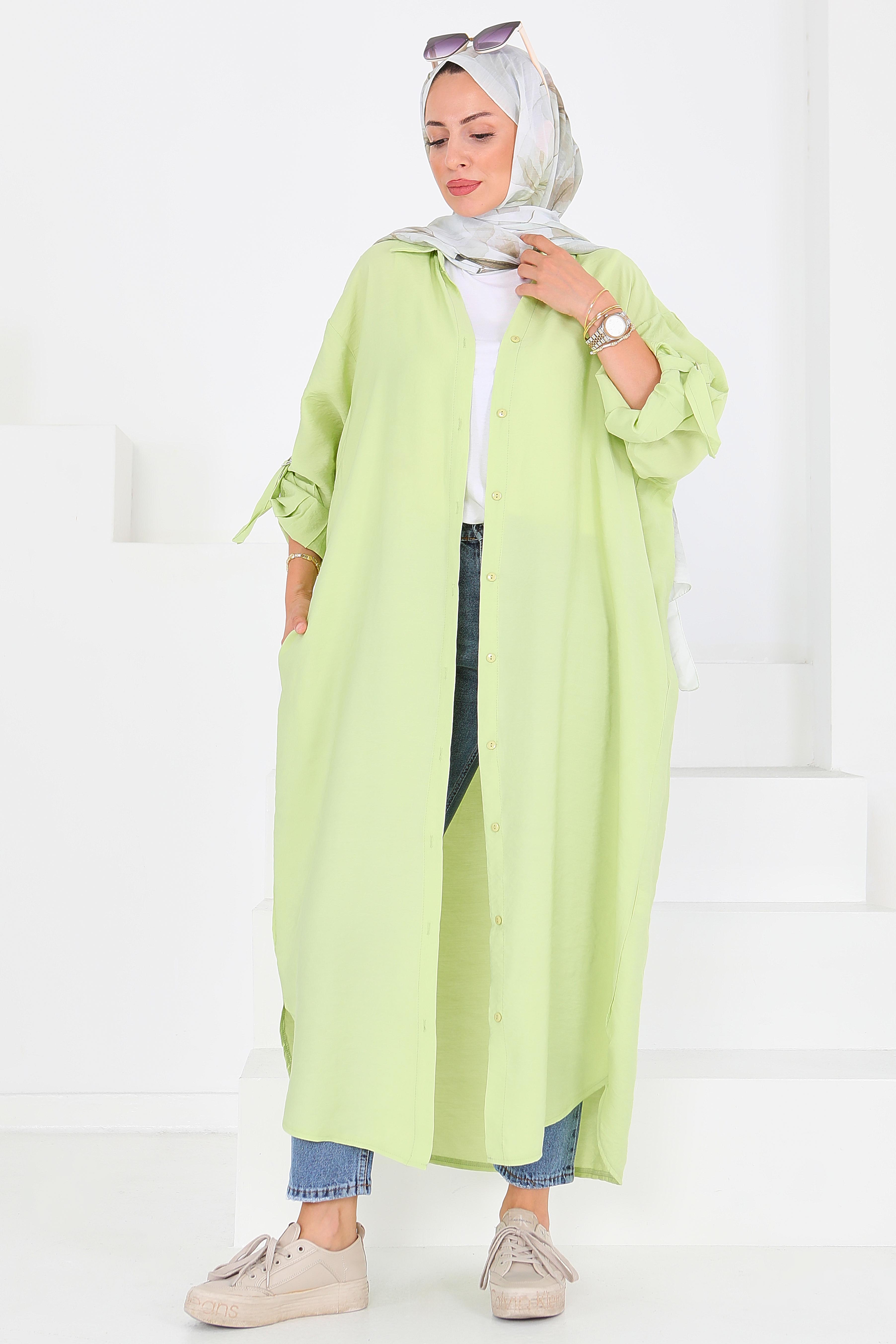 Düğmeli Elbise - 27547 - 3