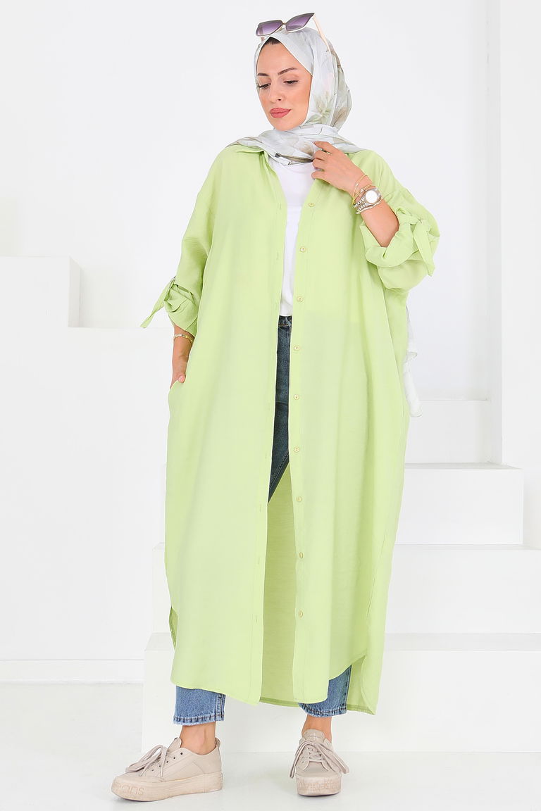 Düğmeli Elbise - 27547 - TOFİSA