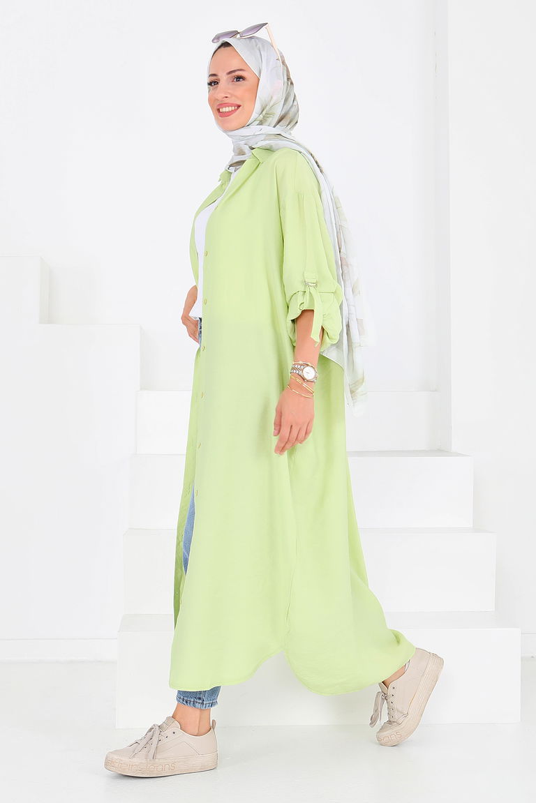 Düğmeli Elbise - 27547 - TOFİSA