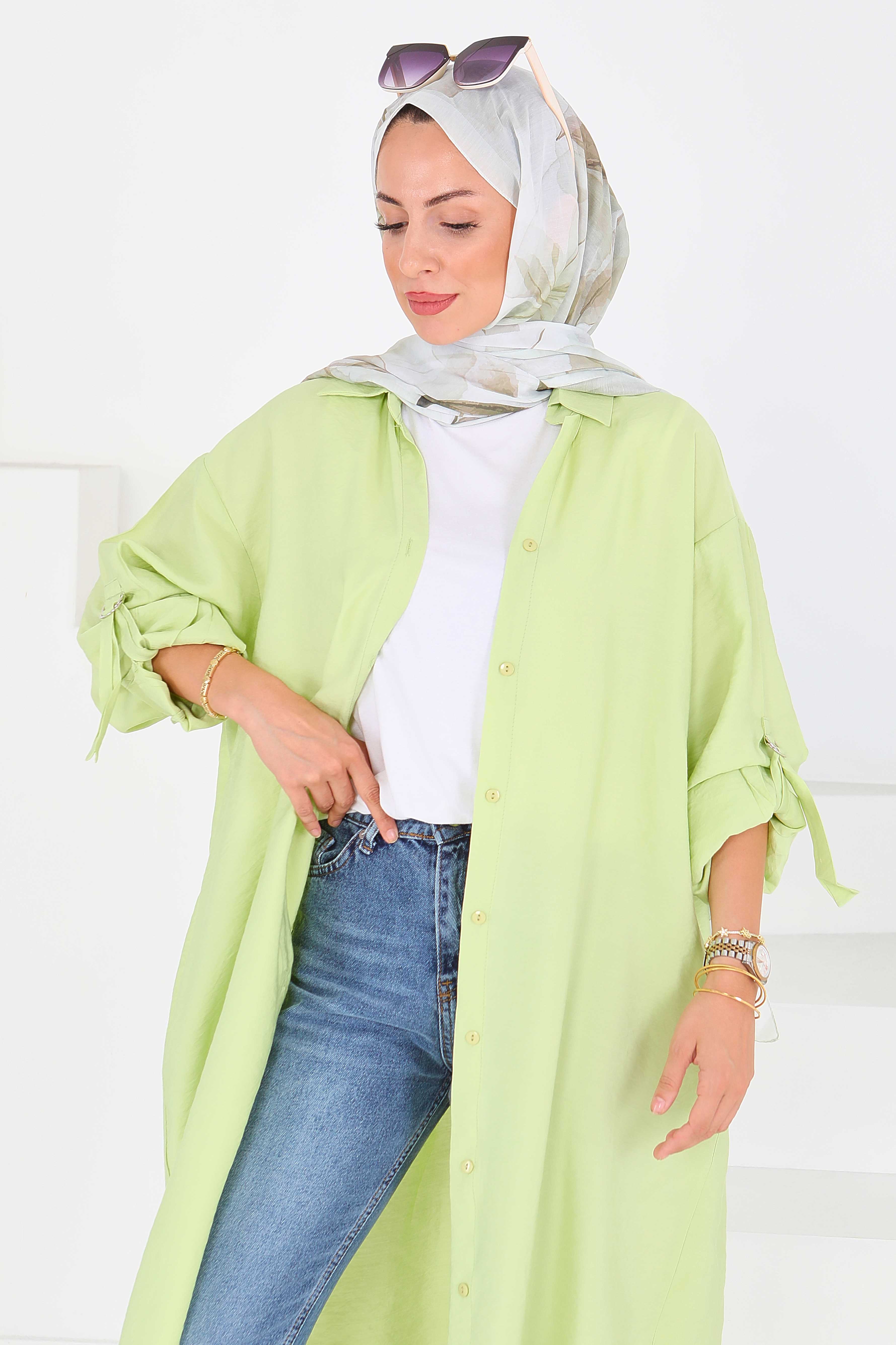 Düğmeli Elbise - 27547 - 5