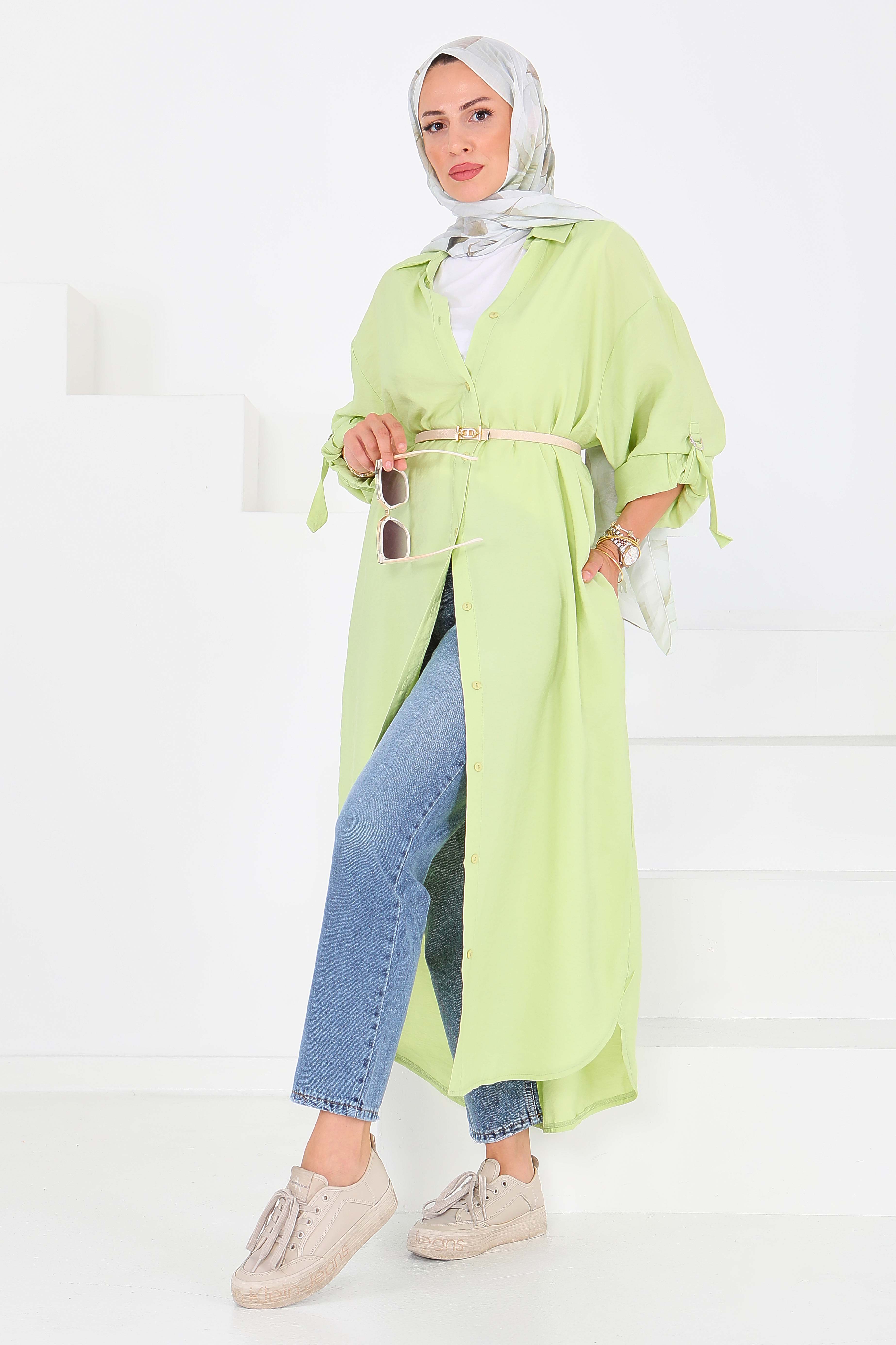 Düğmeli Elbise - 27547 - 6