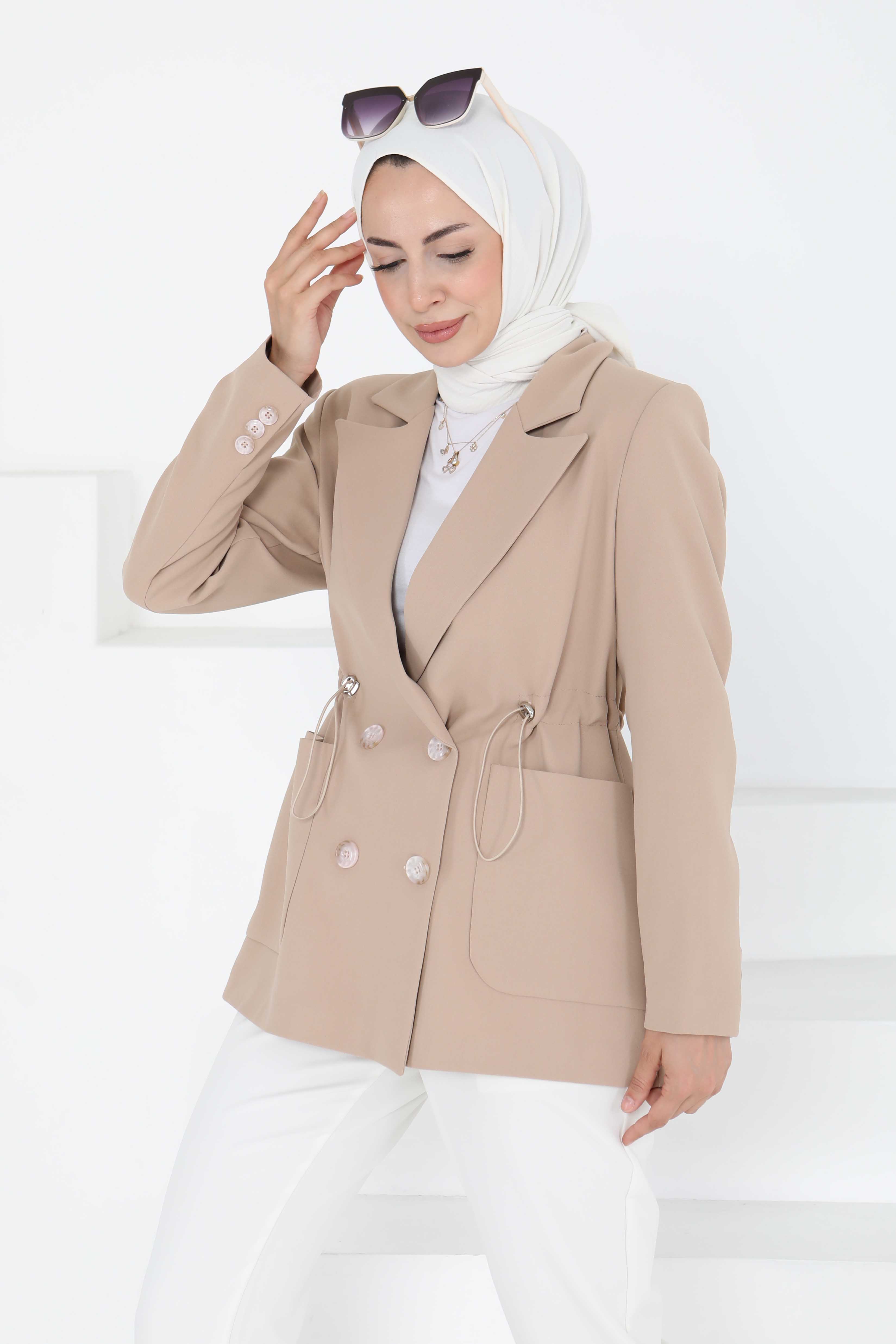 Düğmeli İpli Ceket - 27252 - 2