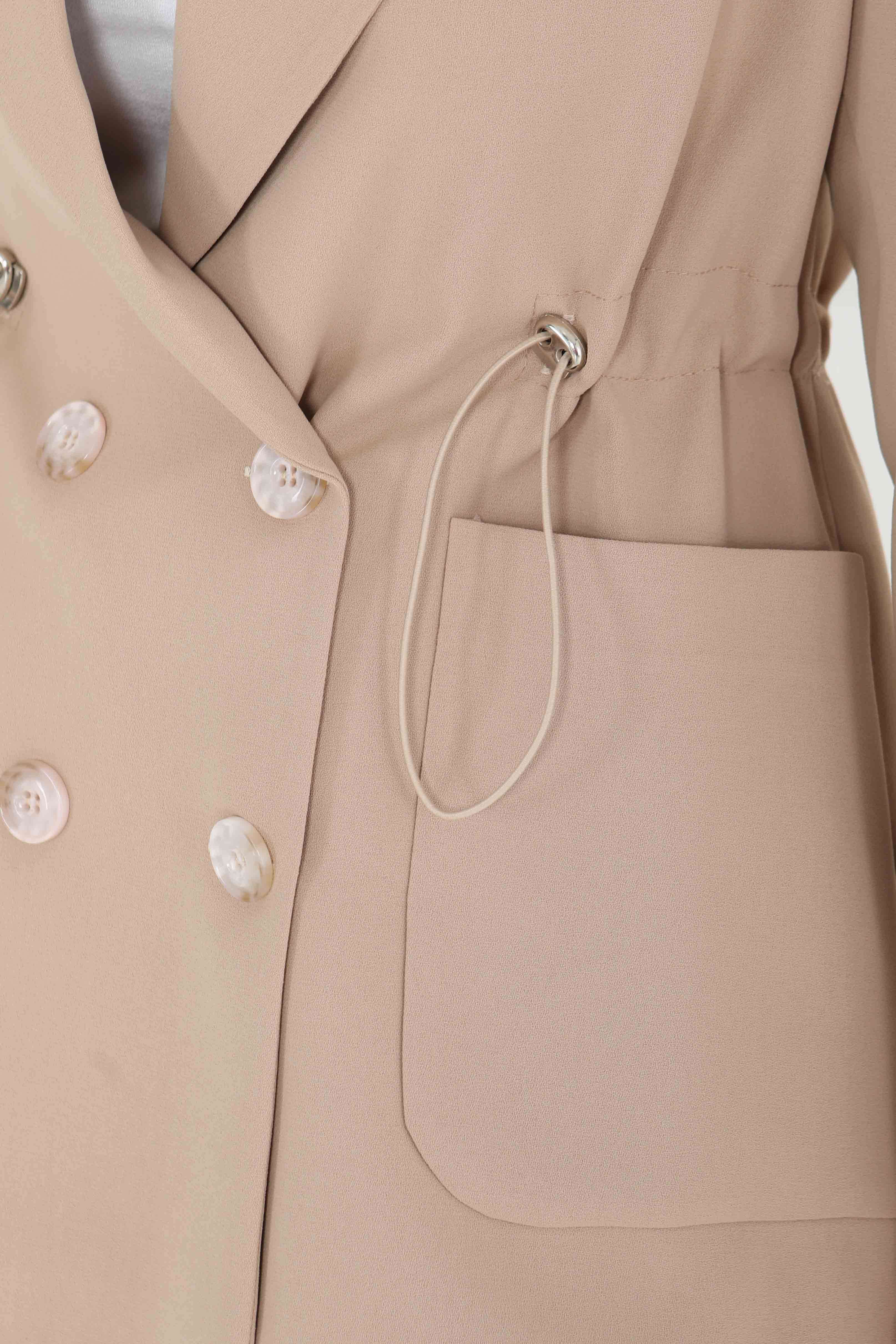 Düğmeli İpli Ceket - 27252 - 7