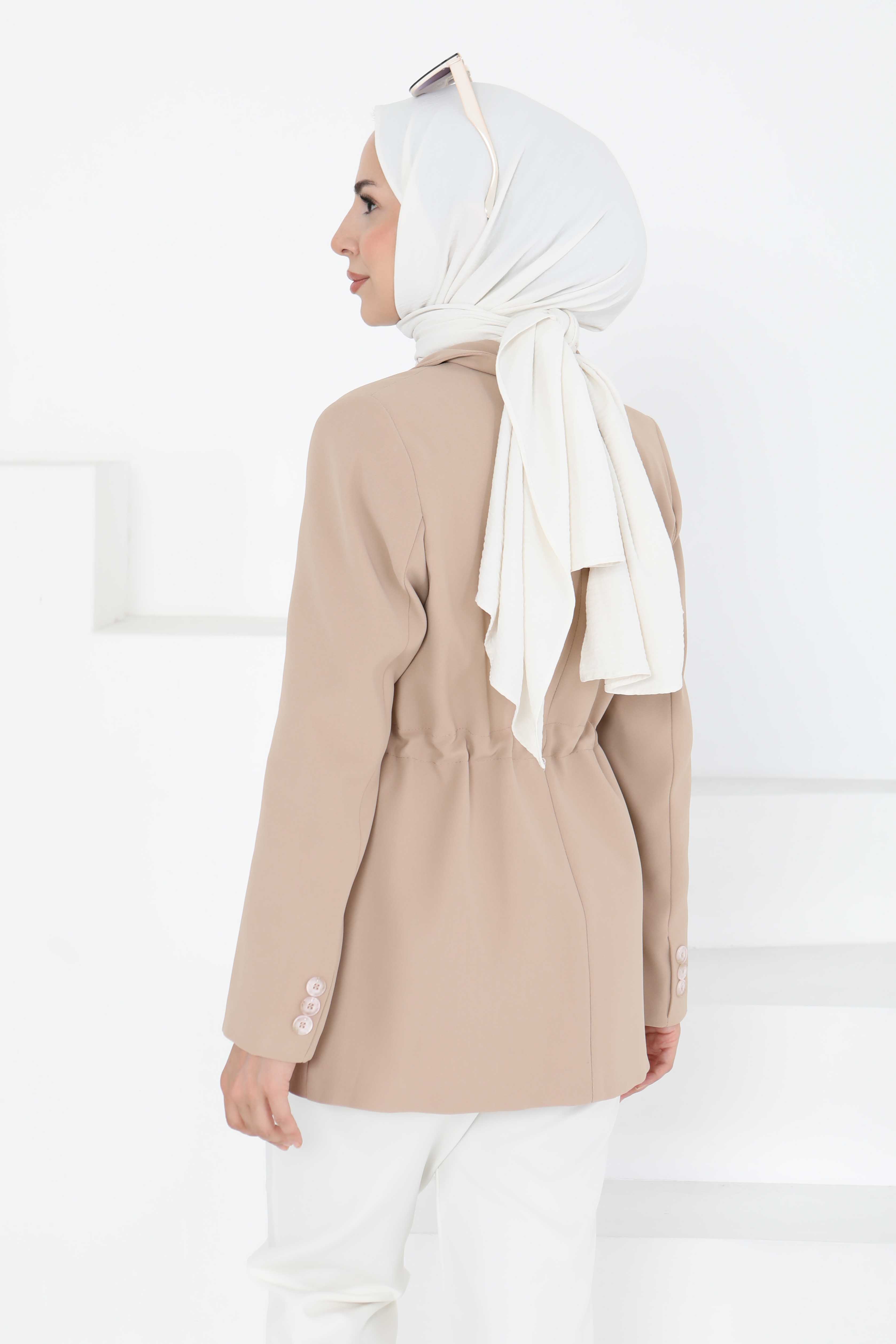 Düğmeli İpli Ceket - 27252 - 8