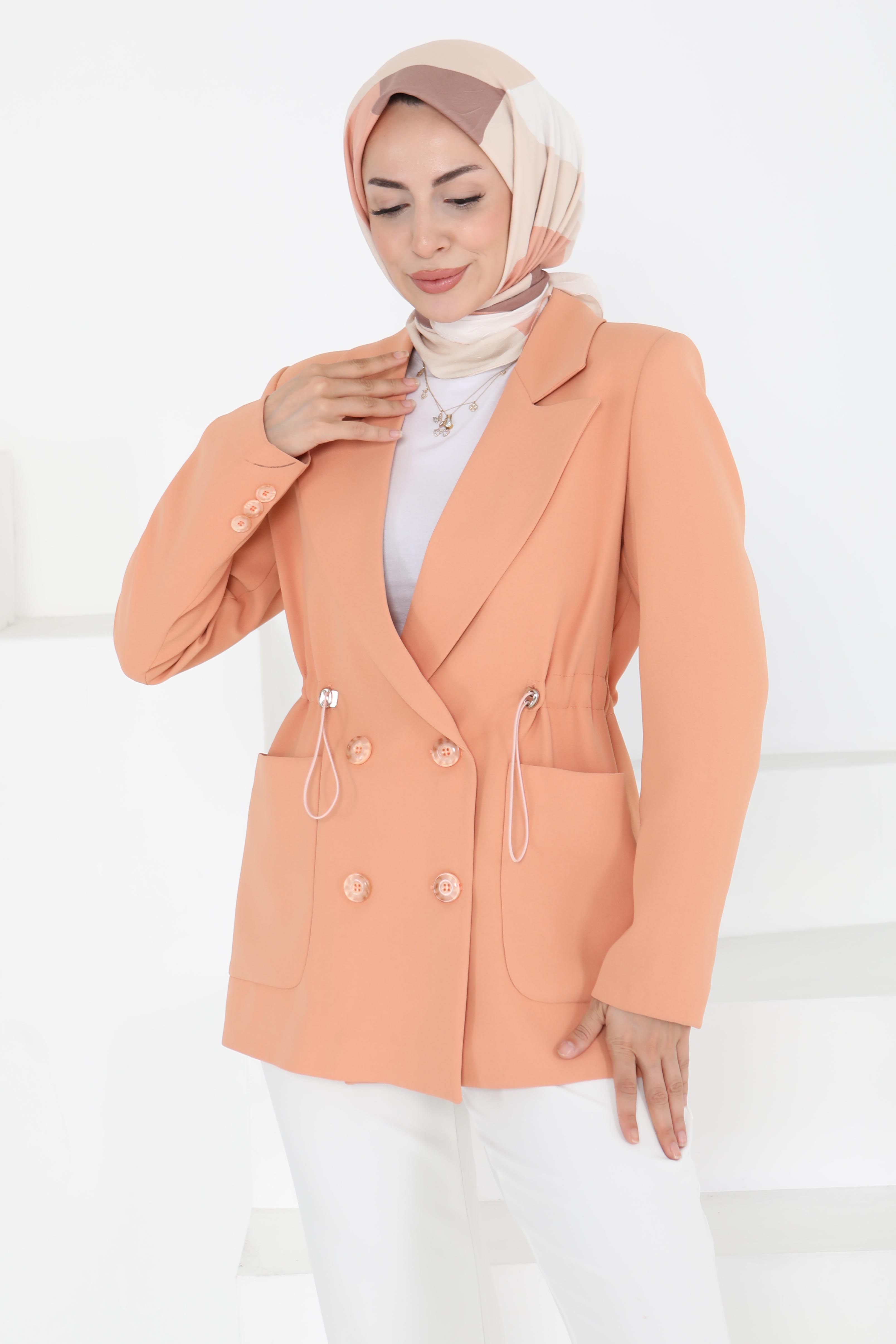 Düğmeli İpli Ceket - 27252 - 4