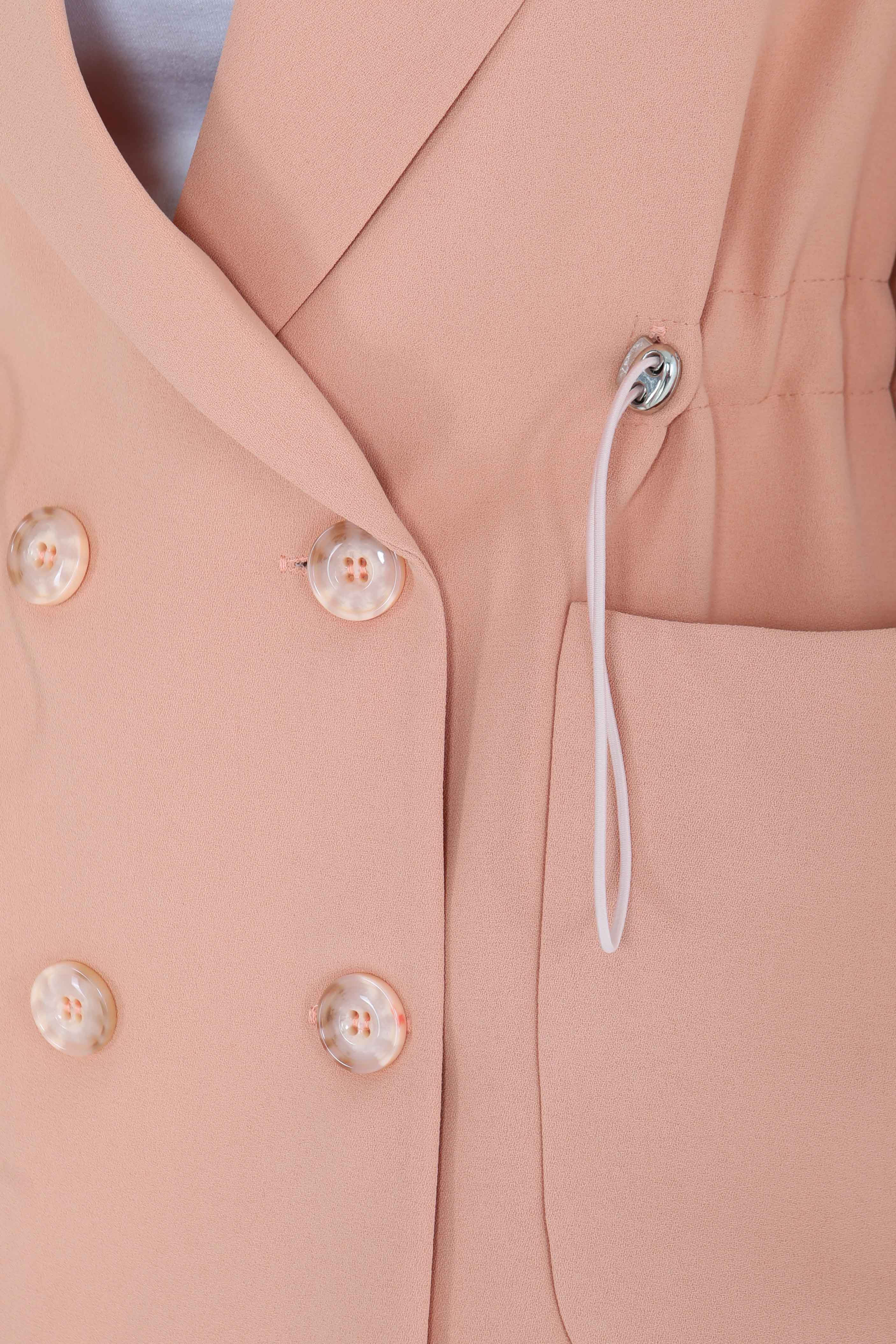 Düğmeli İpli Ceket - 27252 - 5