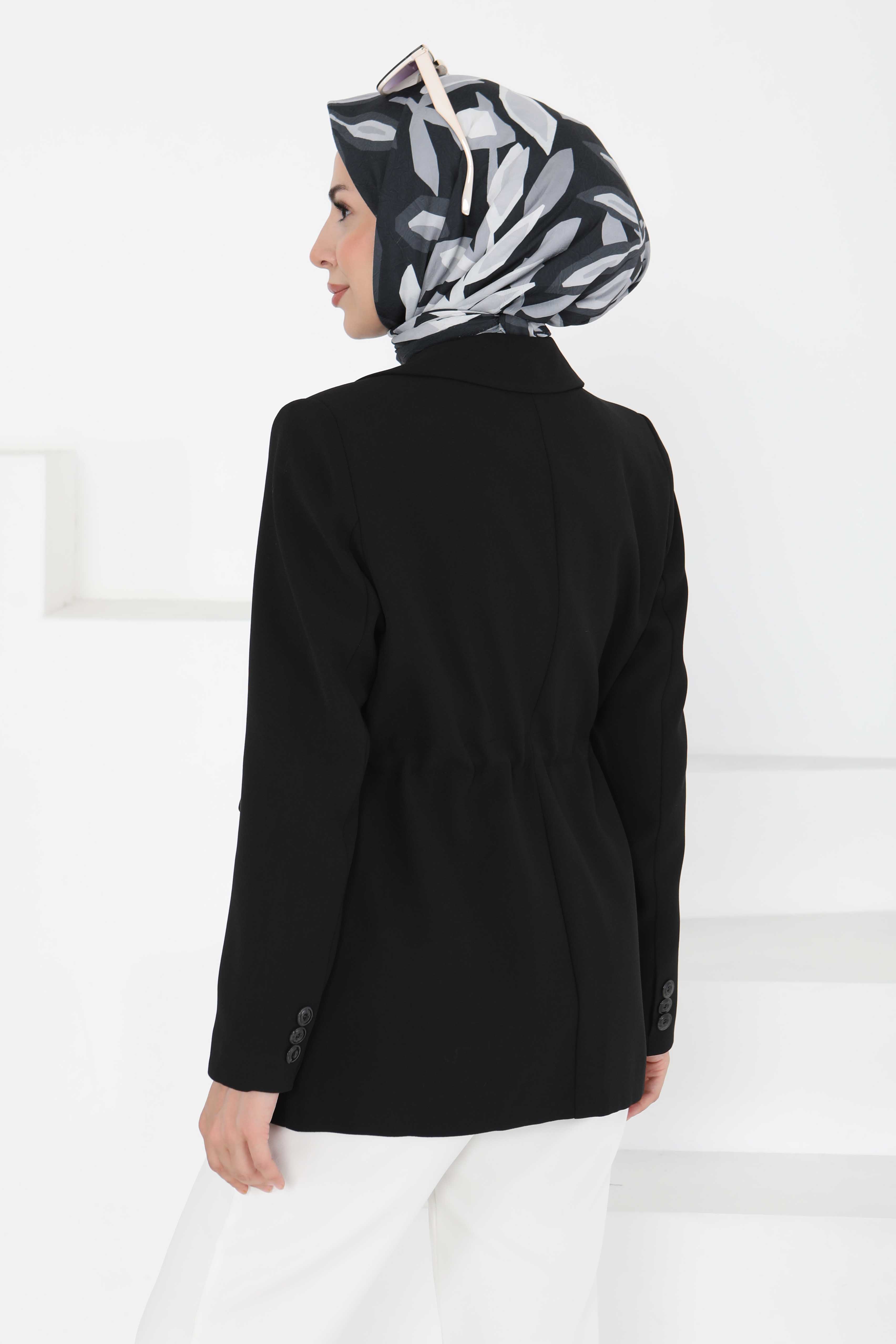 Düğmeli İpli Ceket - 27252 - 7