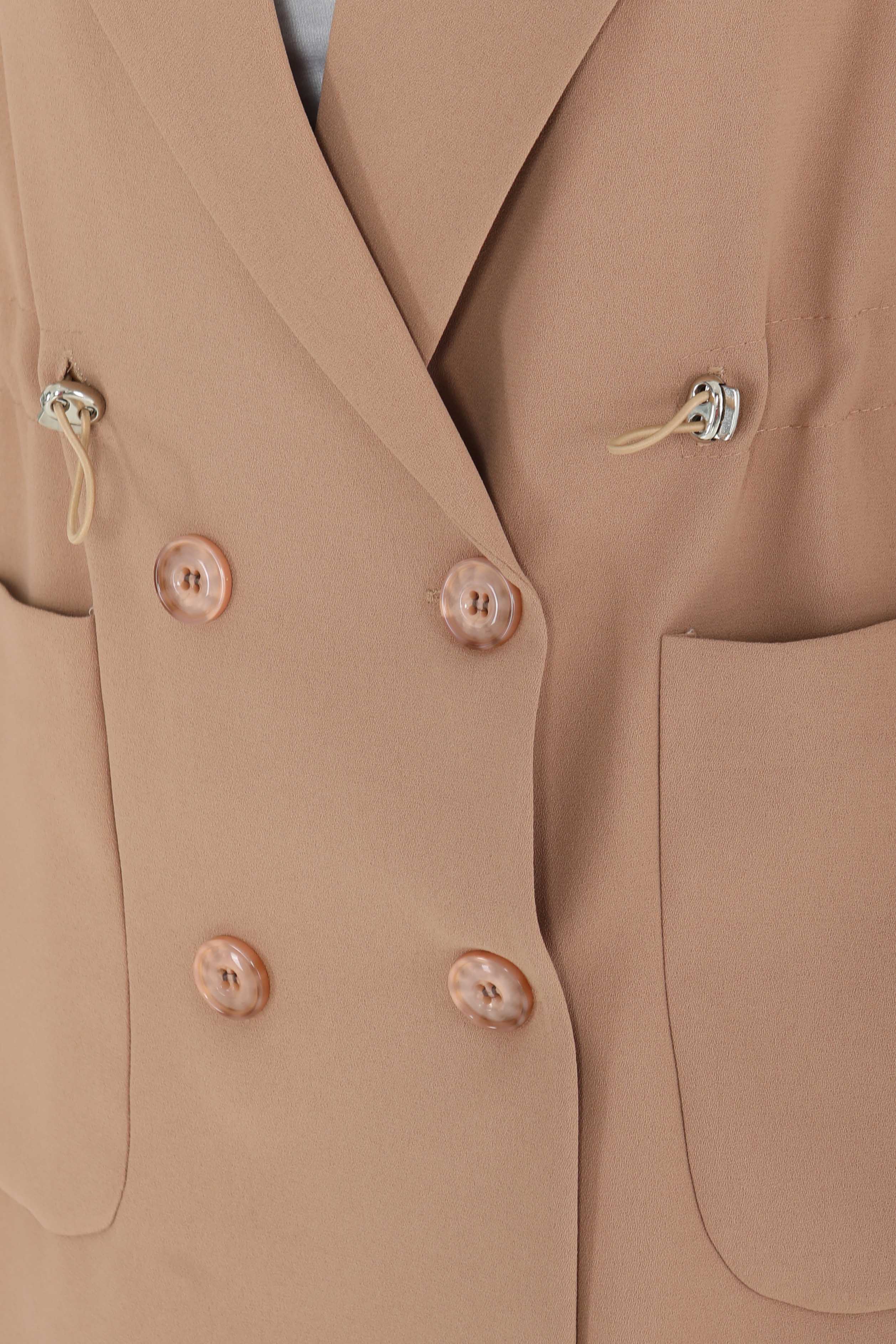 Düğmeli İpli Ceket - 27252 - 5