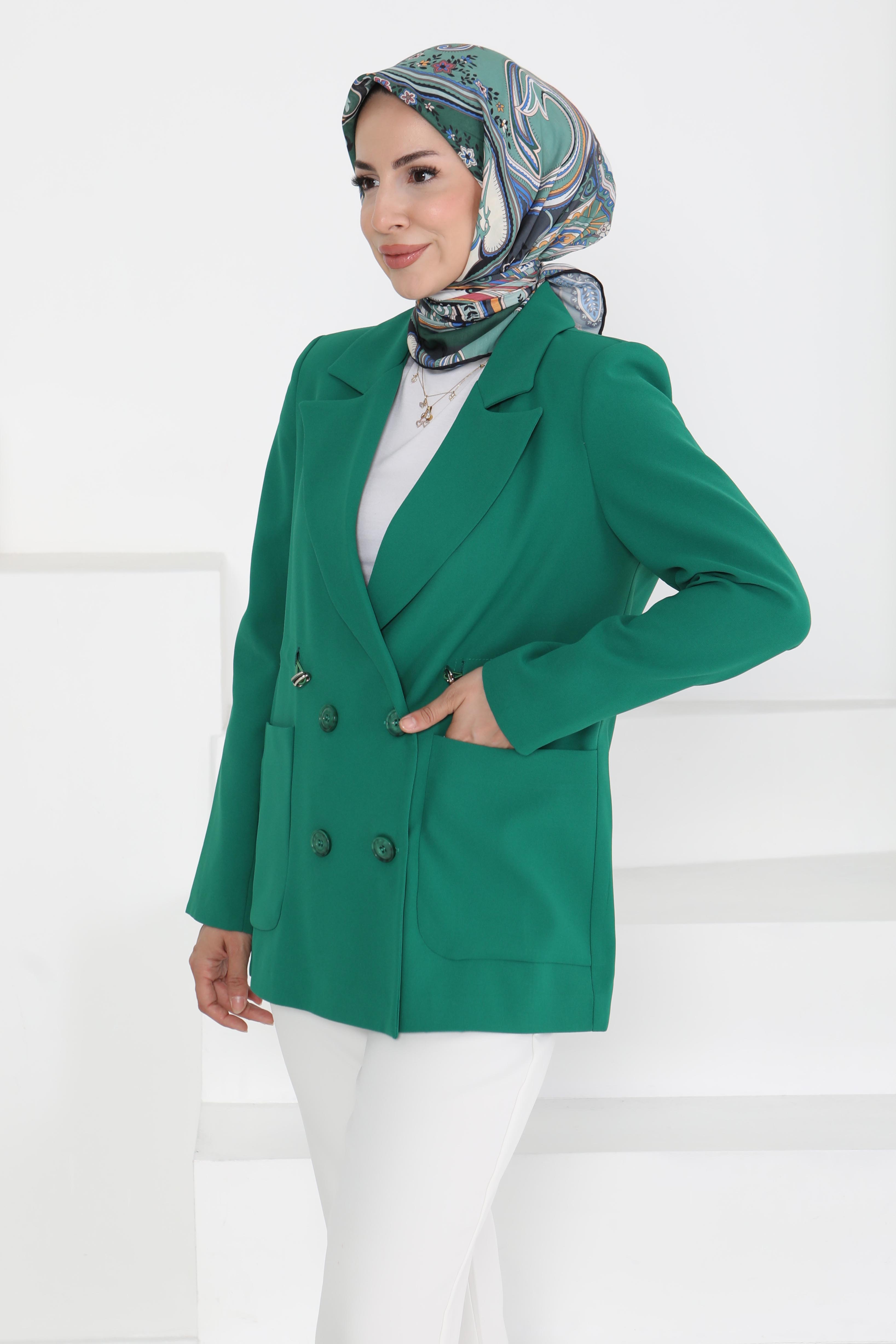 Düğmeli İpli Ceket - 27252 - 2