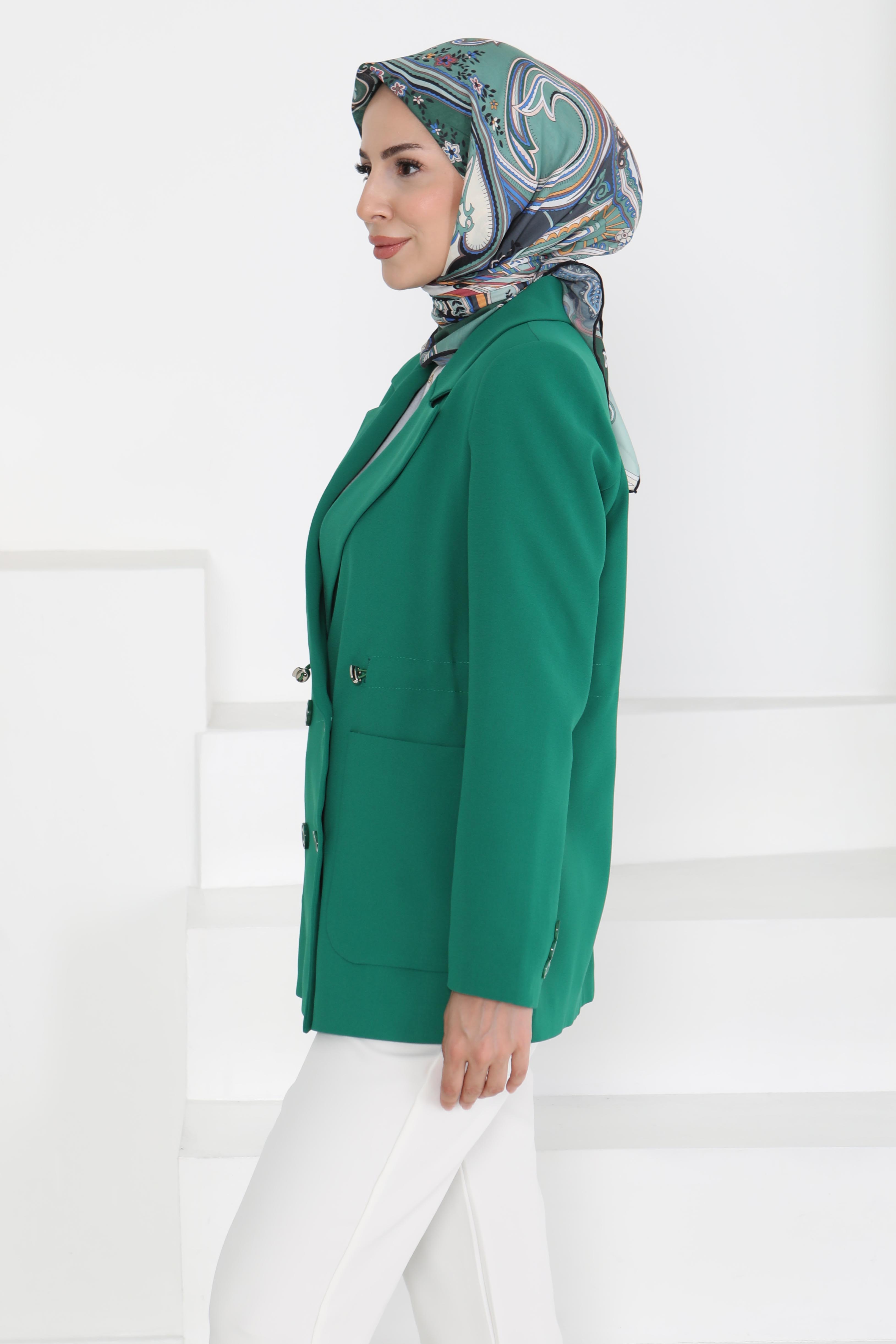 Düğmeli İpli Ceket - 27252 - 5