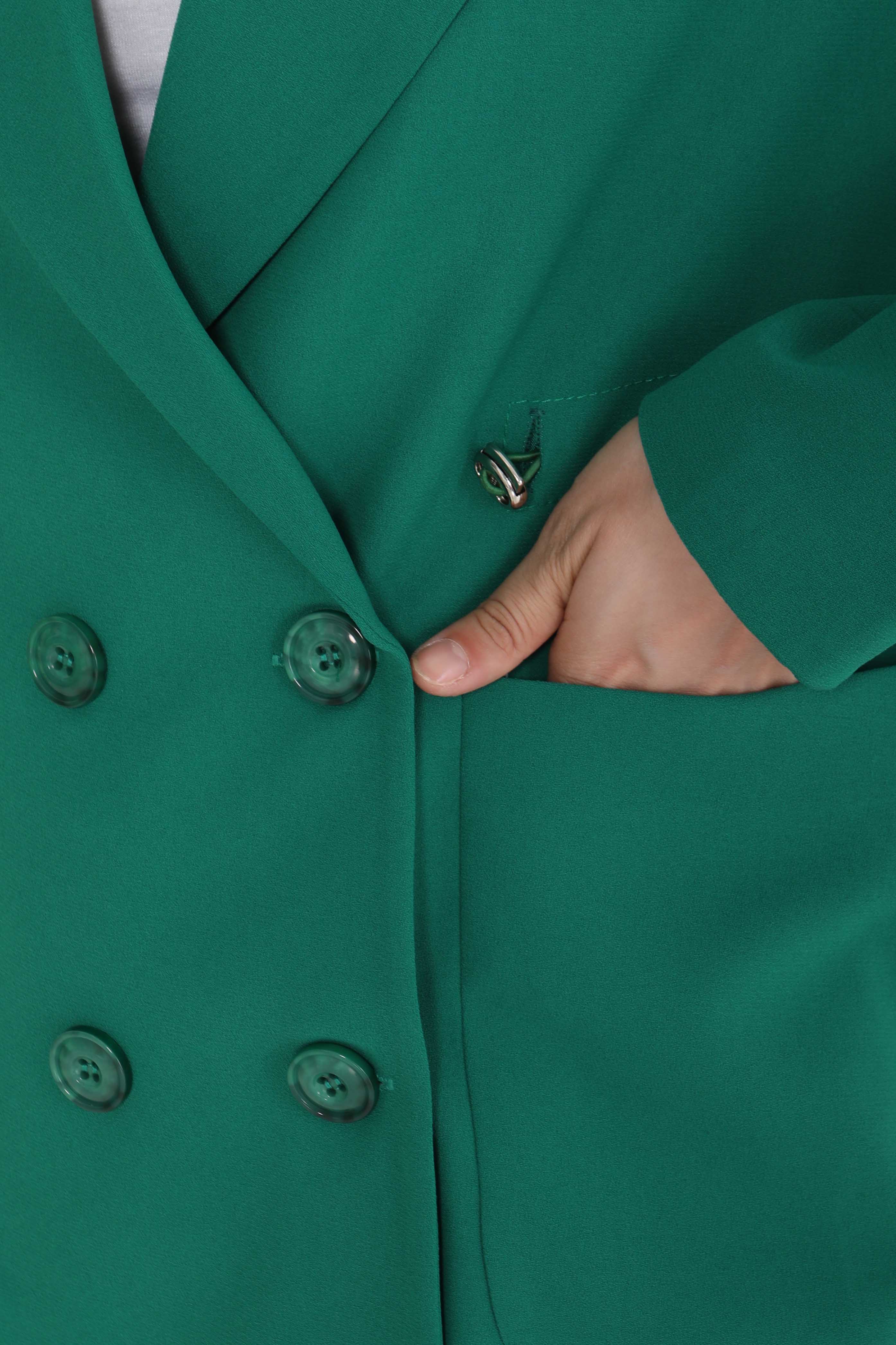 Düğmeli İpli Ceket - 27252 - 6