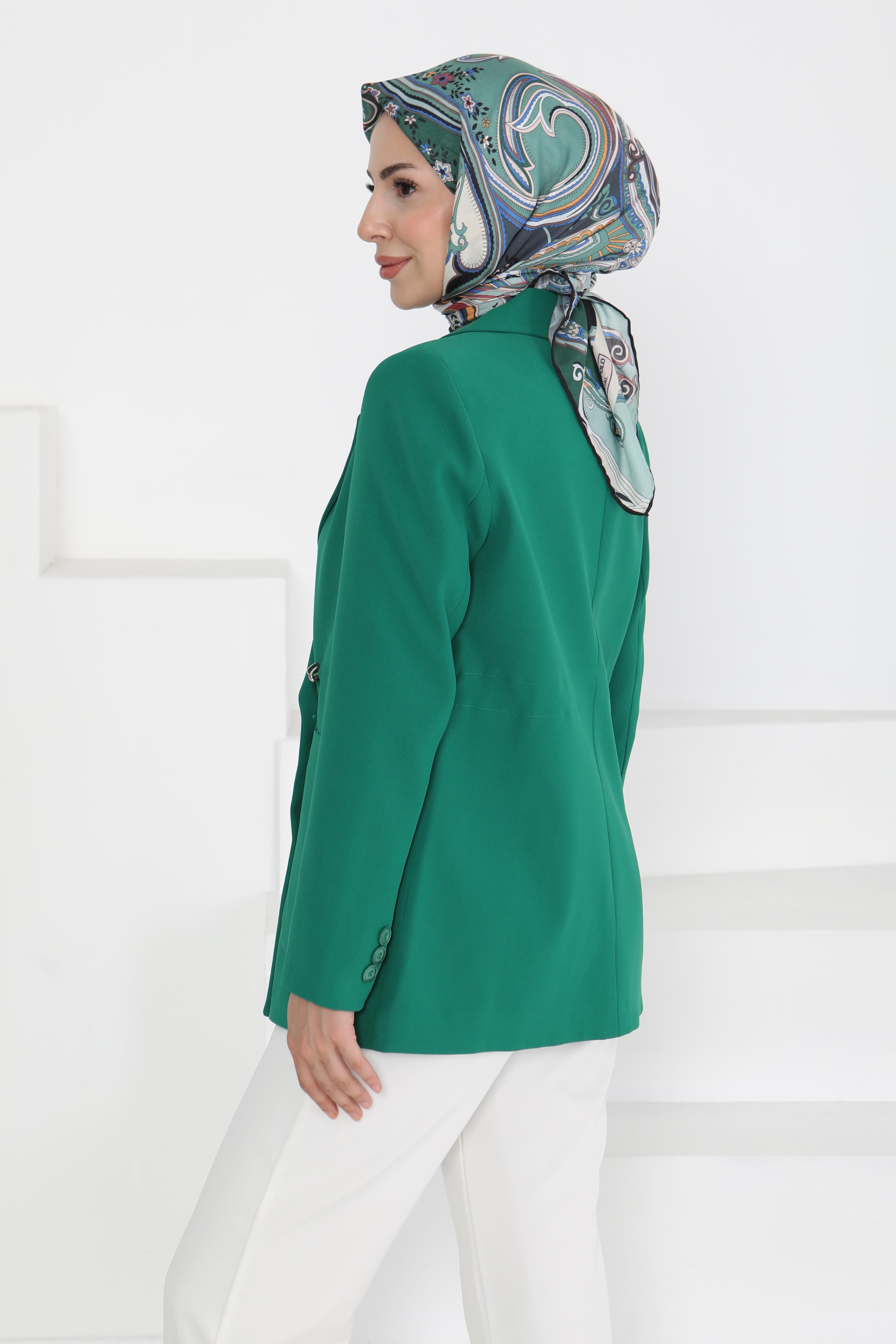 Düğmeli İpli Ceket - 27252 - 7