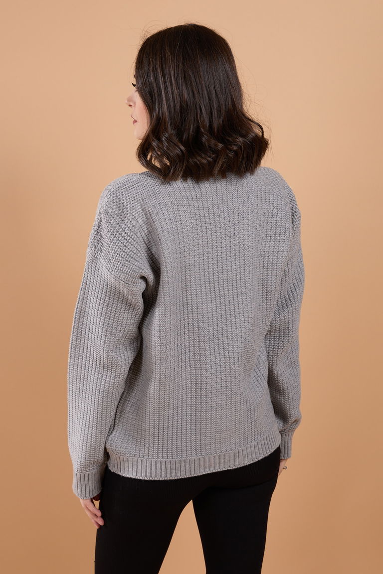 Düğmeli Kabarcık Detaylı Triko Hırka - 27648 - TOFİSA