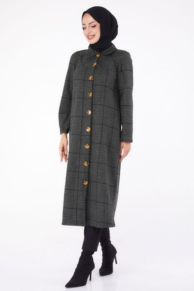 Düğmelı Kap - 27744-HAKI 