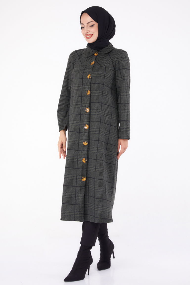 Düğmelı Kap - 27744-HAKI - TOFİSA