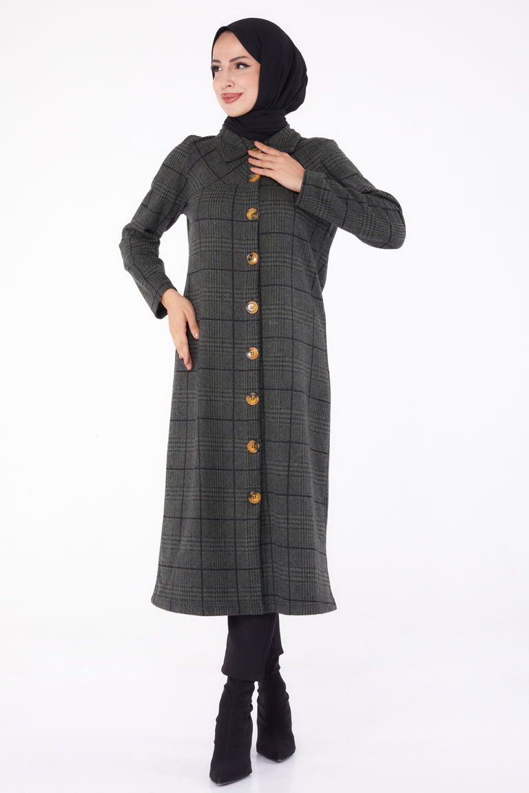 Düğmelı Kap - 27744-HAKI - TOFİSA