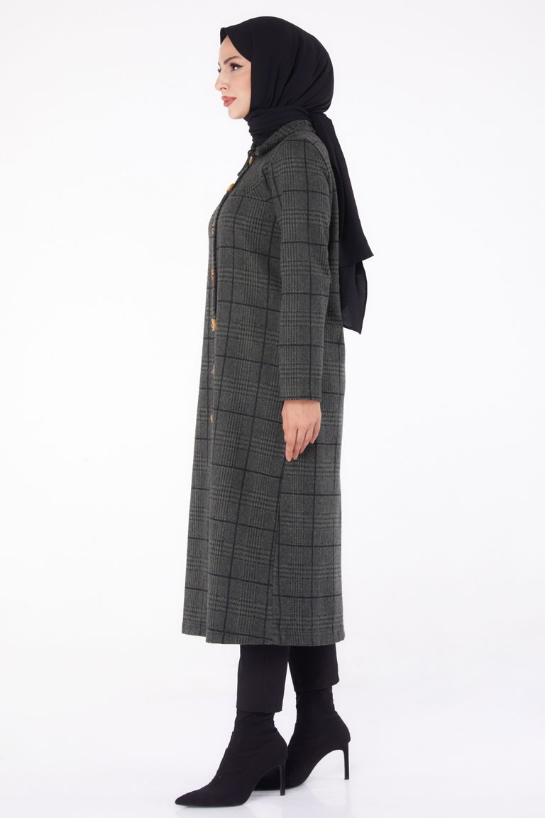 Düğmelı Kap - 27744-HAKI - TOFİSA