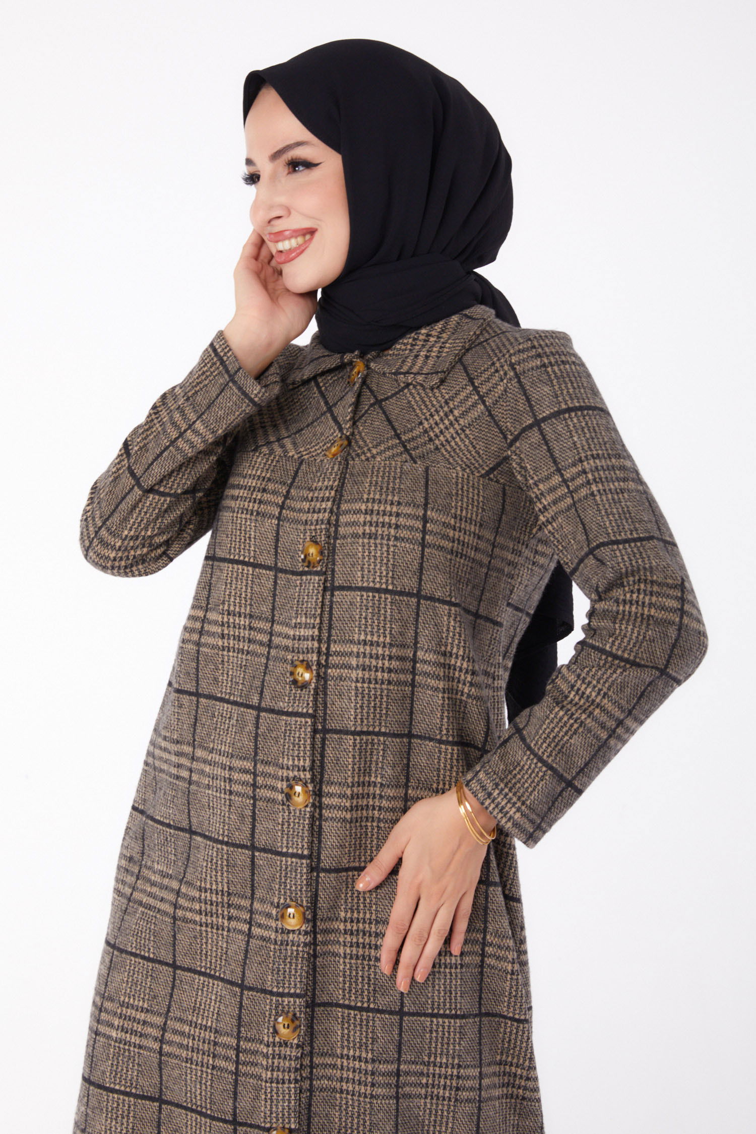 Düğmelı Kap - 27744-VIZON - 2