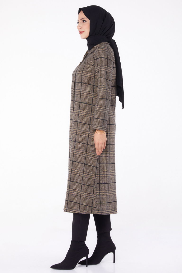 Düğmelı Kap - 27744-VIZON - TOFİSA