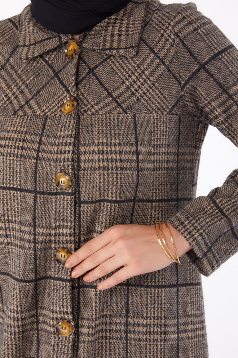 Düğmelı Kap - 27744-VIZON - TOFİSA