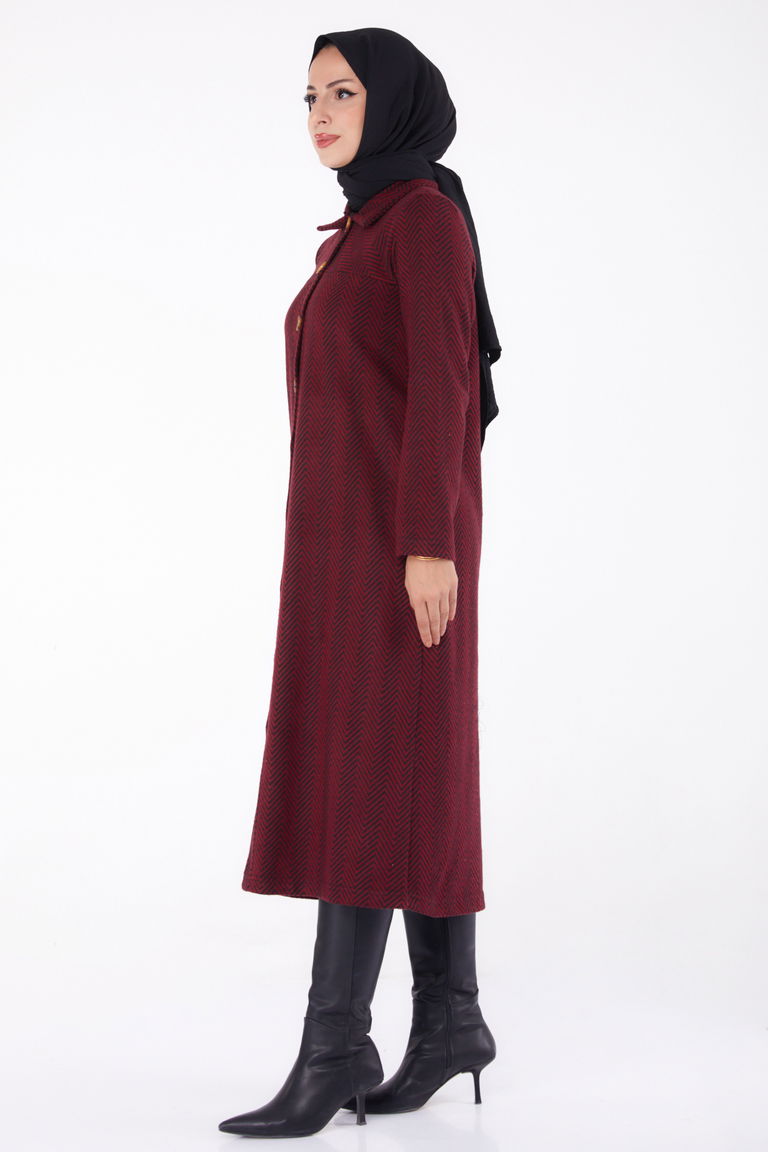 Düğmelı Kap - 27767-BORDO - TOFİSA