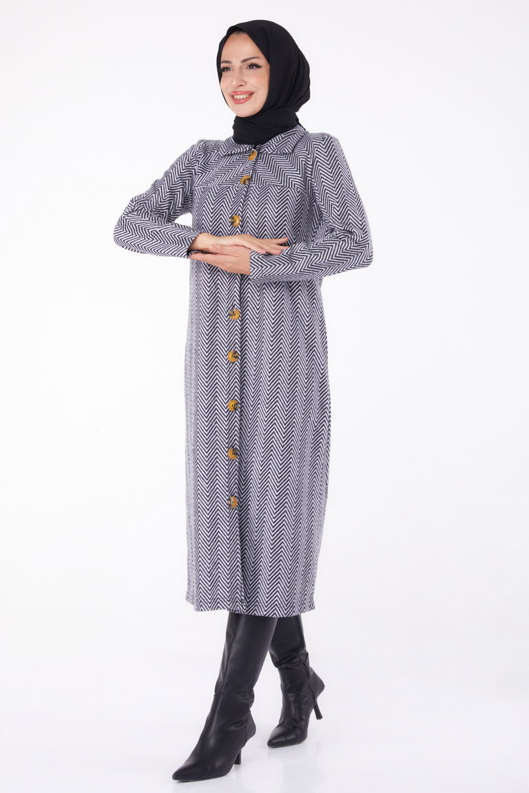 Düğmelı Kap - 27767-GRI - TOFİSA