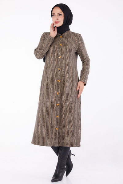 Düğmelı Kap - 27767-VIZON 