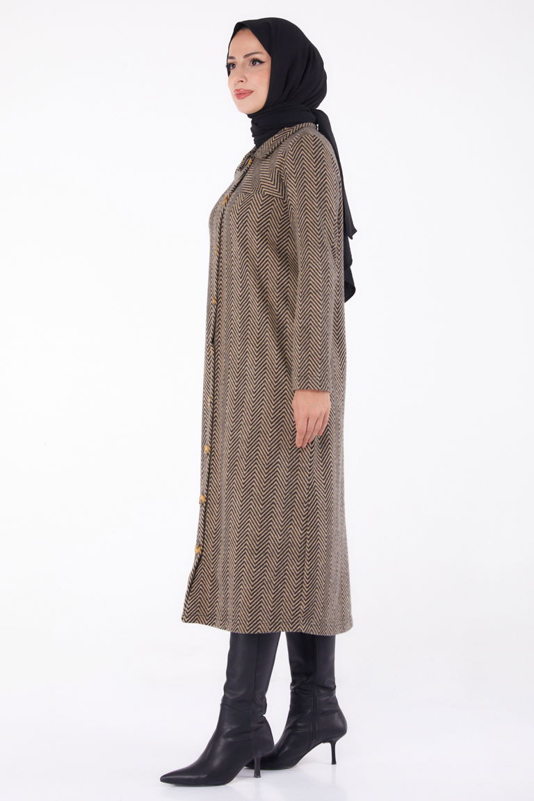 Düğmelı Kap - 27767-VIZON - TOFİSA