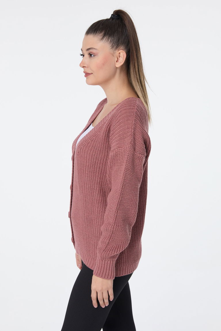 Düğmeli Mini Triko Hırka - 27626 - TOFİSA