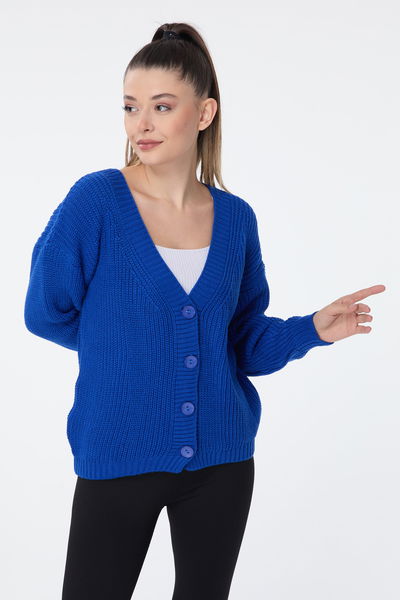 Düğmeli Mini Triko Hırka - 27626 